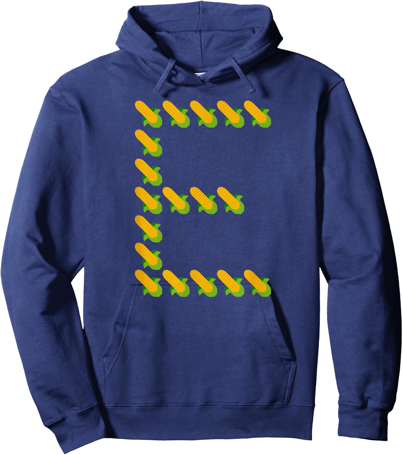 Corn E - Ears of Corn In A Letter E Shape - Funny Corny Pun Hoodie - Hoodie | Navy