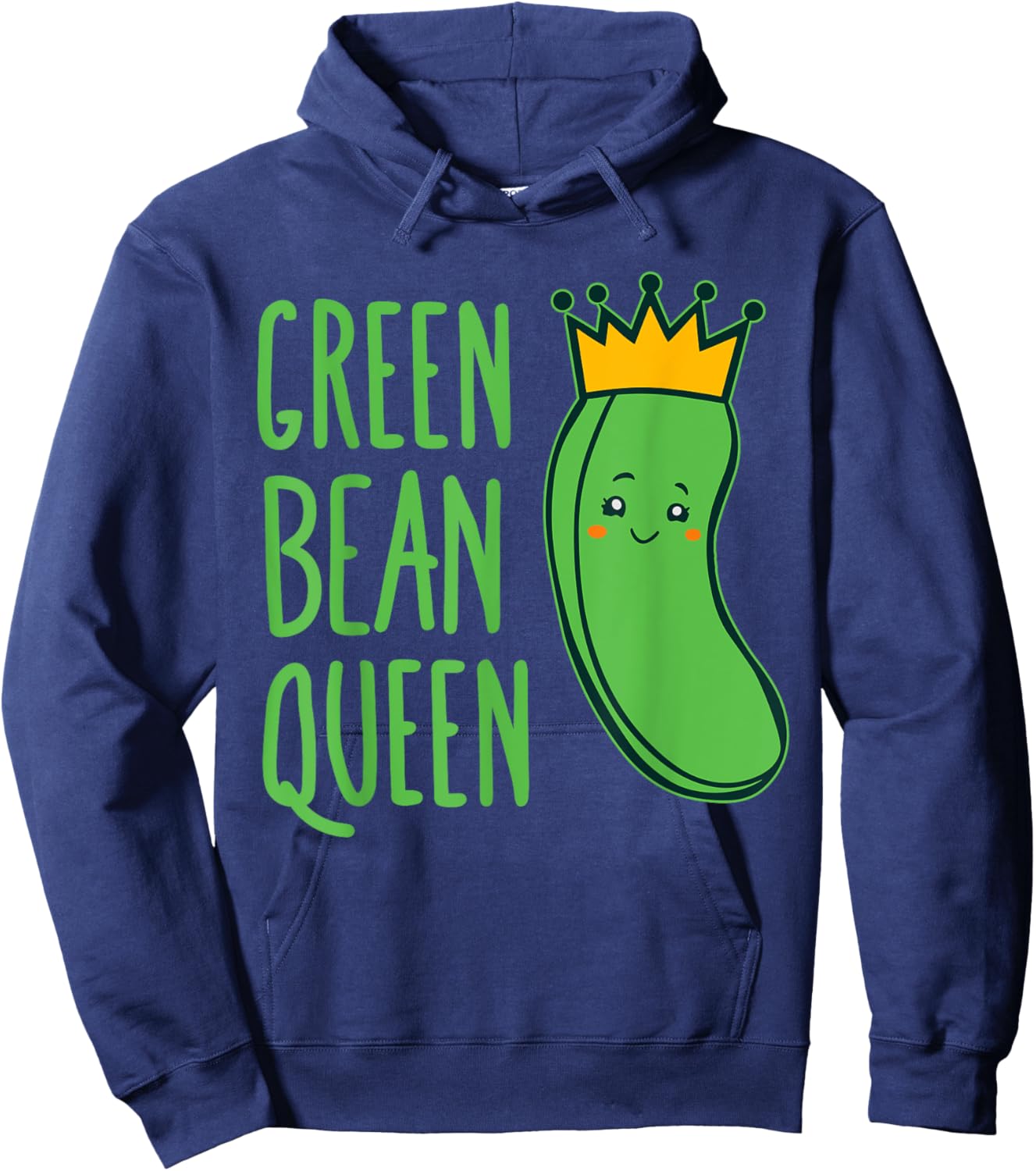 Green Bean Queen - Veggie Royalty costume for Vegans Hoodie - Hoodie | Navy