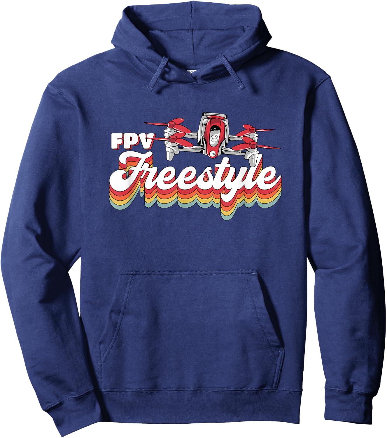 Vintage Quadcopter Racing Retro Fpv Drone Freestyle Hoodie - Hoodie | Navy