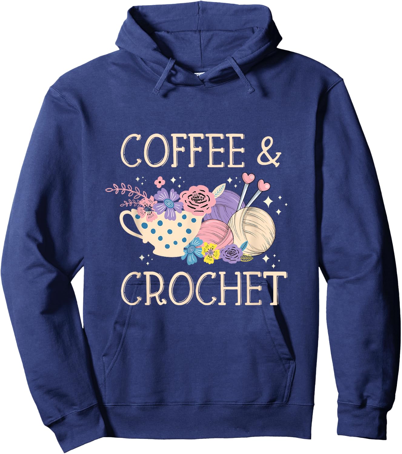 Crochet Coffee Crochet Knitting Yarn Crochet Lovers Hoodie - Hoodie | Navy