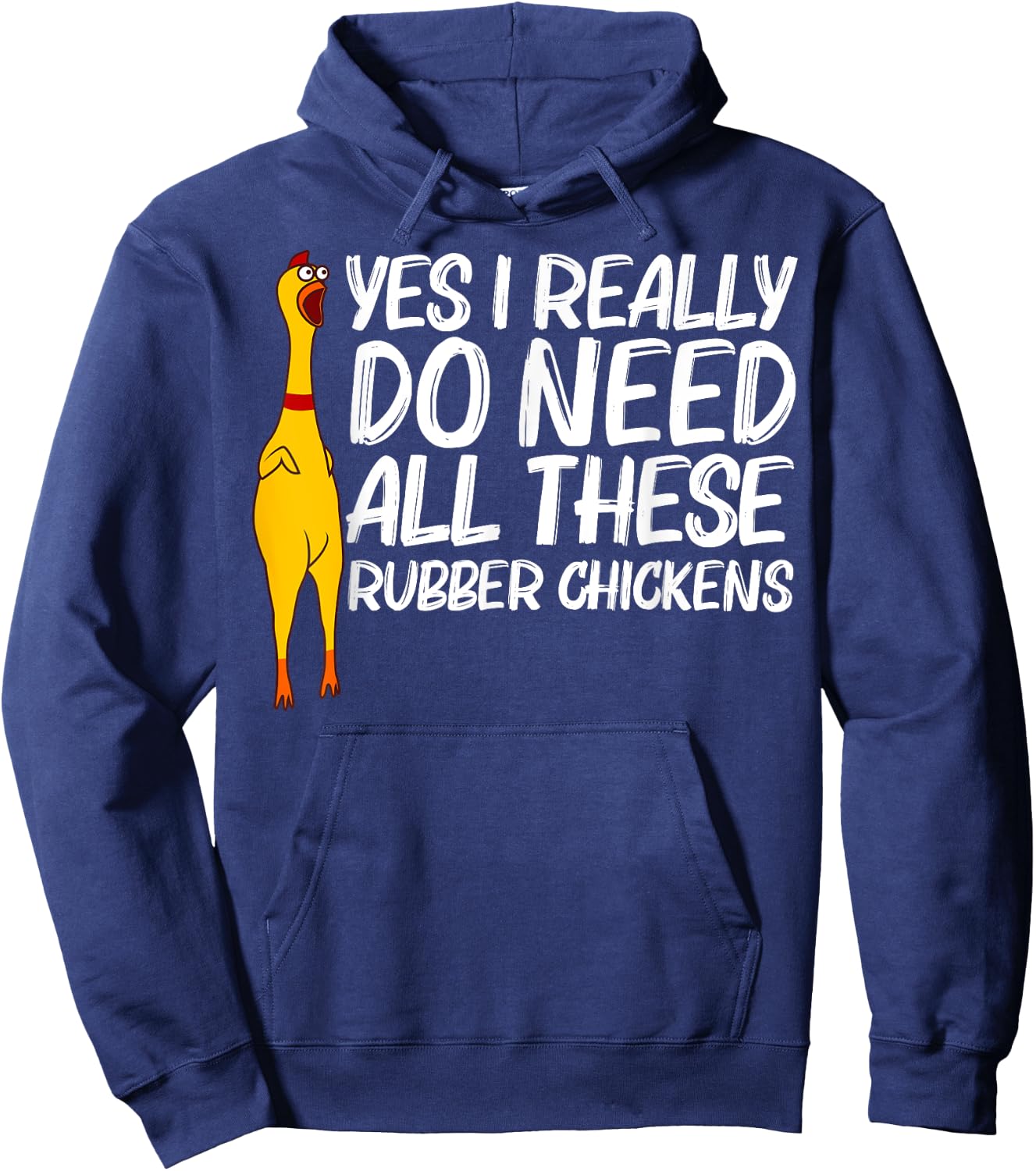 Funny Rubber Chicken Gift Men Women Rubber Chicken Costume Hoodie - Hoodie | Navy