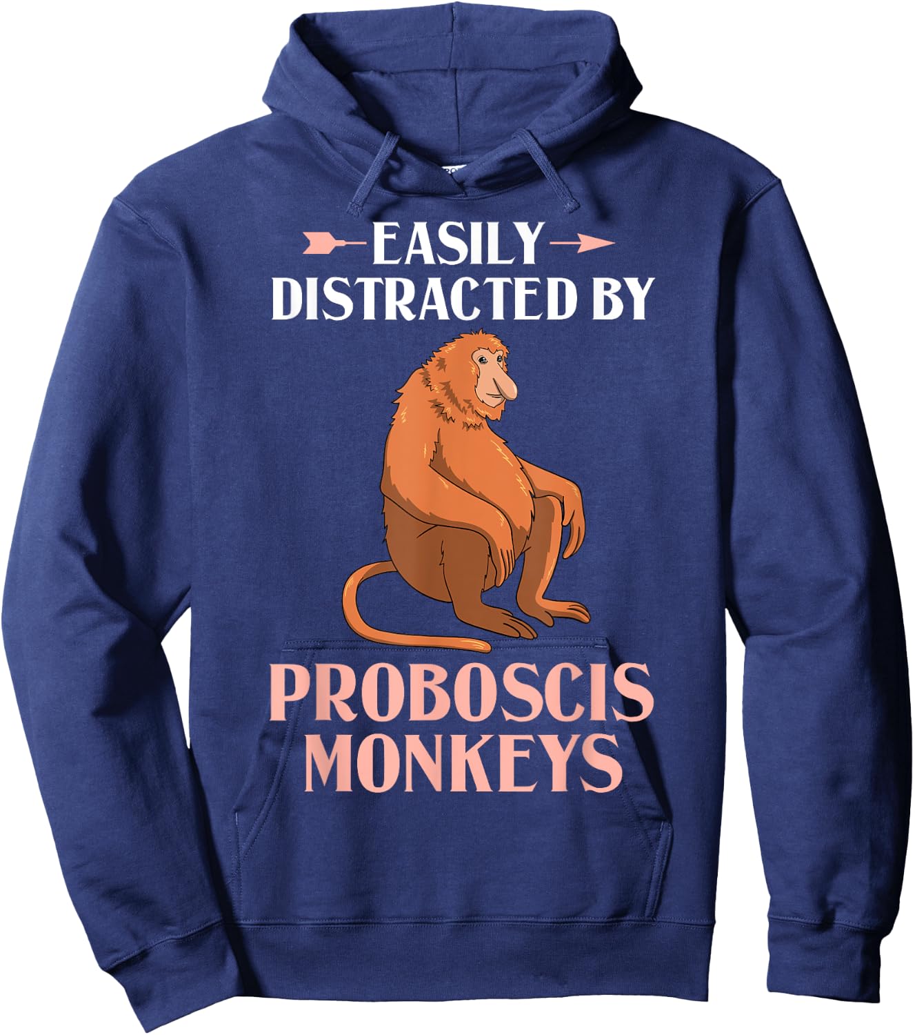Proboscis Monkey Funny Long Nosed Monkeys Hoodie - Hoodie | Navy
