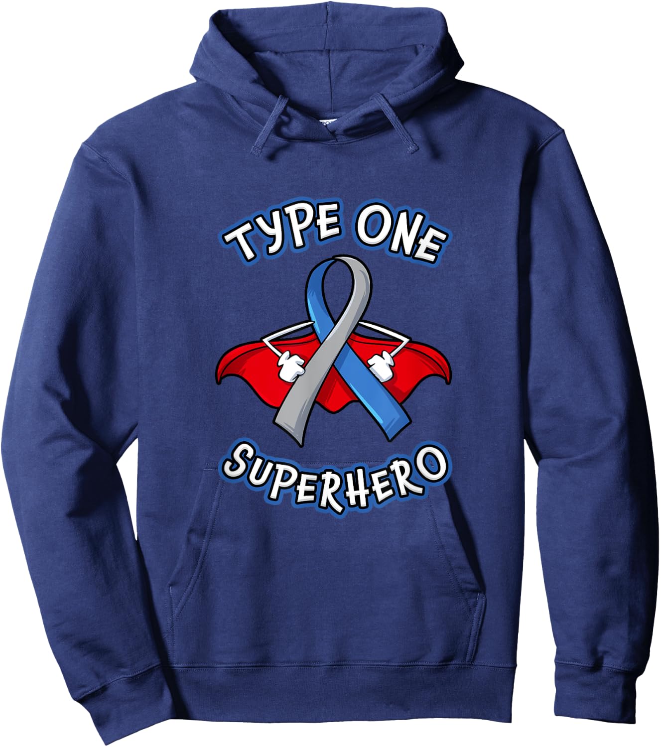 Type 1 Diabetes Superhero Awareness Diabetic Boys Girls Hoodie - Hoodie | Navy