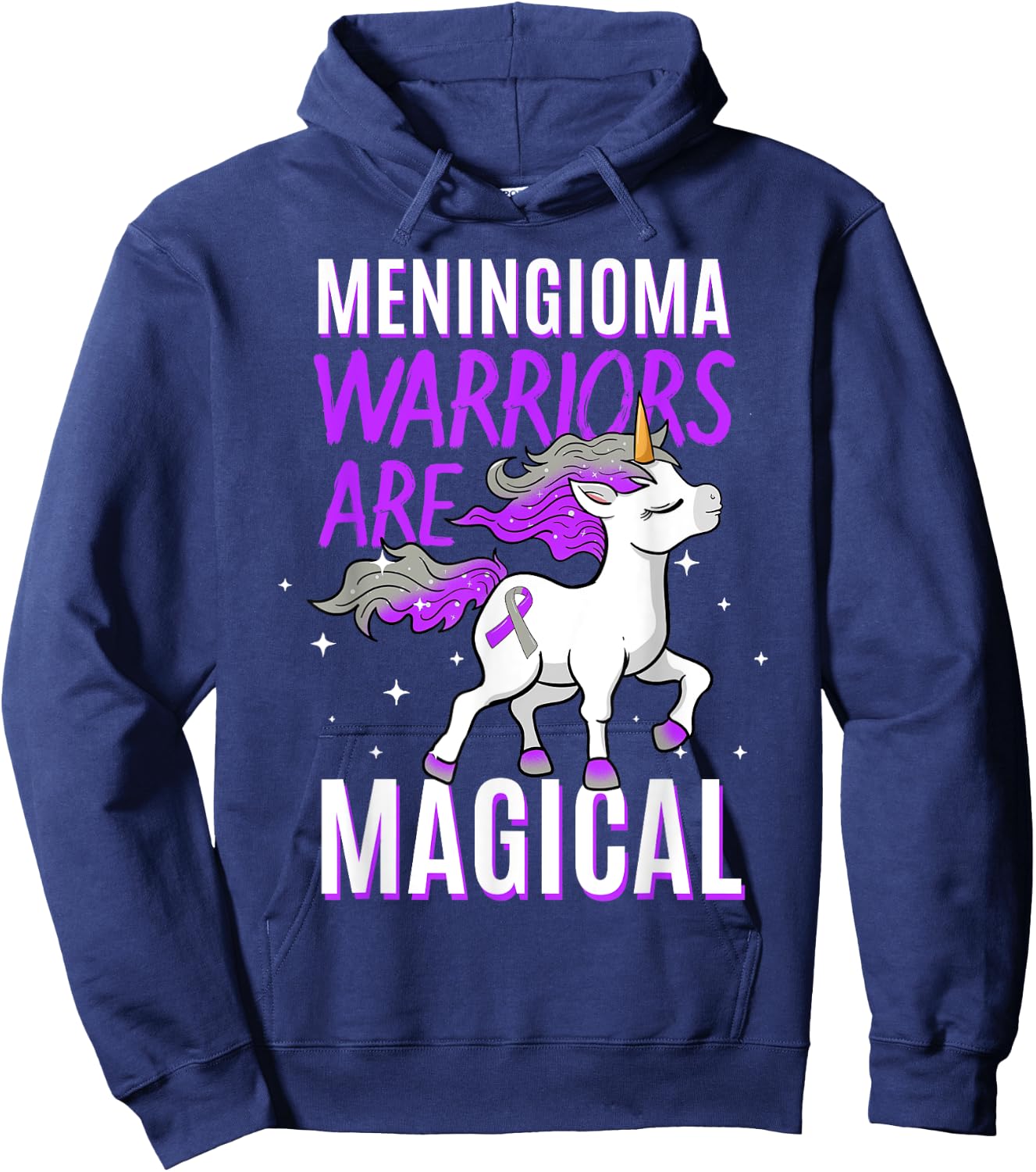 Warriors Are Magical Meningioma Brain Tumor Cancer Awareness Hoodie - Hoodie | Navy