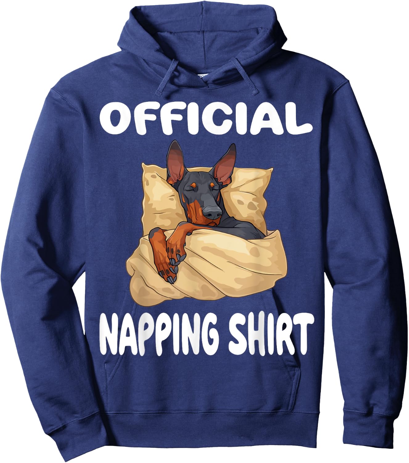 Doberman Pinscher Dog Official Napping shirt Pajamas Hoodie - Hoodie | Navy