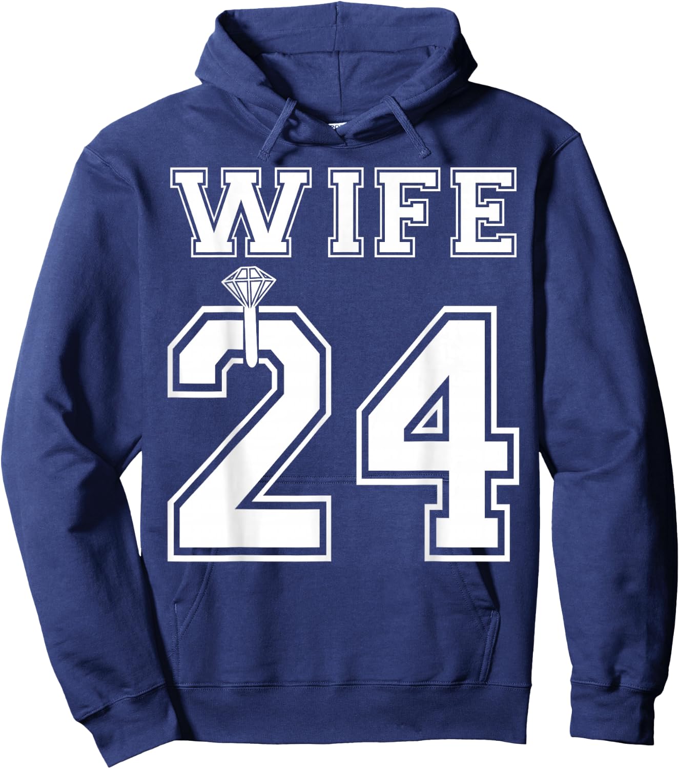 2024 Wife Husband Matching Engagement Party Honeymoon Hoodie - Hoodie | Navy