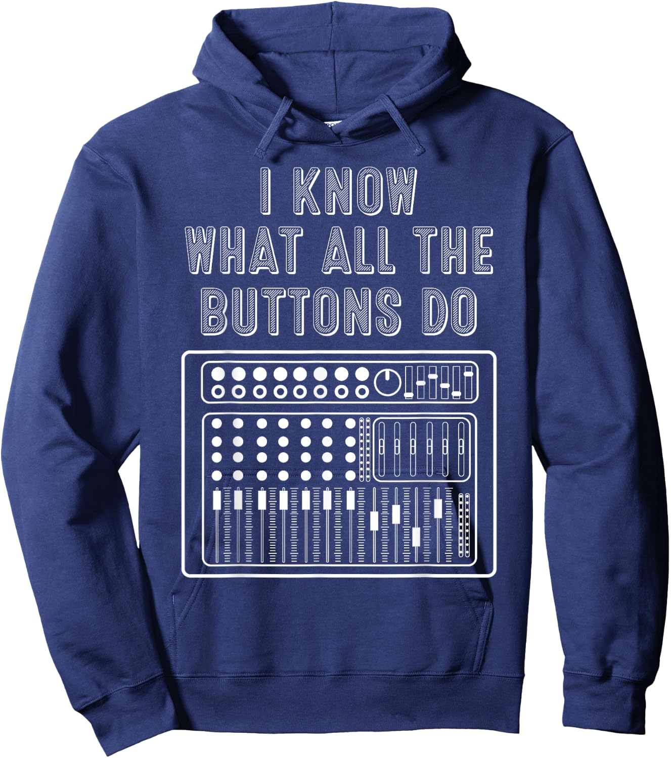 Funny Music Engineer Gift Cute DJ Sound Technician Men Women Hoodie - Hoodie | Navy