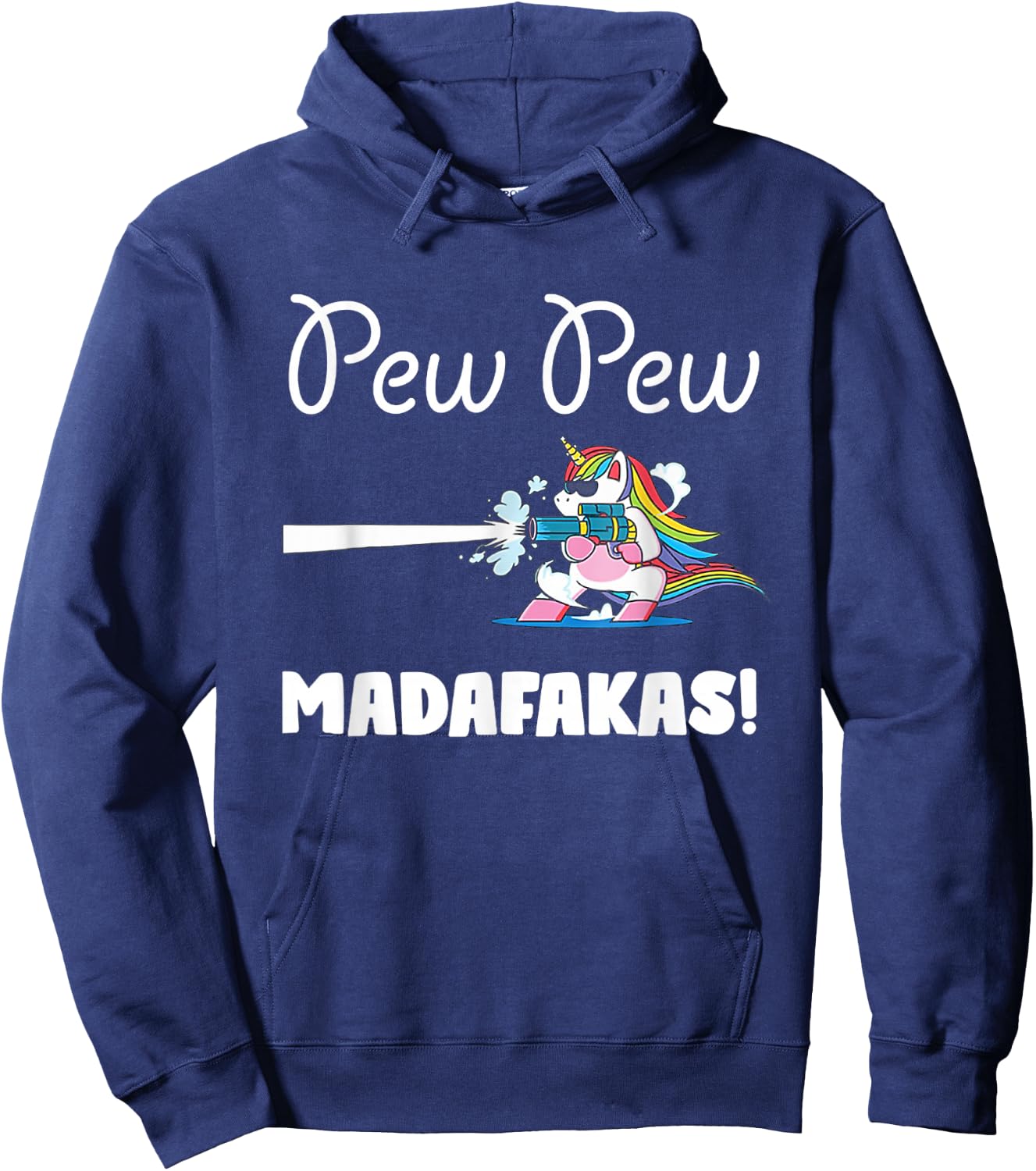 Unicorn PewPewPew Madafakas Unicorn Crazy Pew Gift Funny Small Hoodie - Hoodie | Navy
