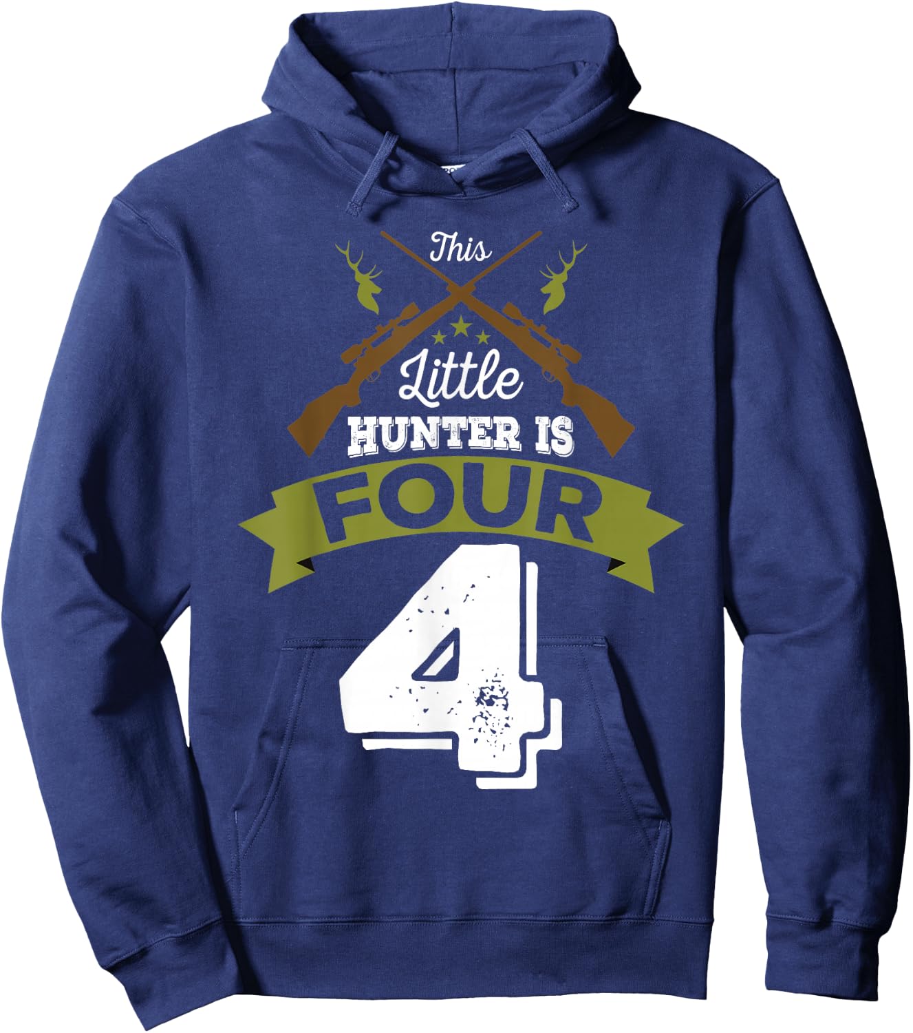 4th Birthday Deer Hunter Gift Boys Girls | 4 years old Hoodie - Hoodie | Navy