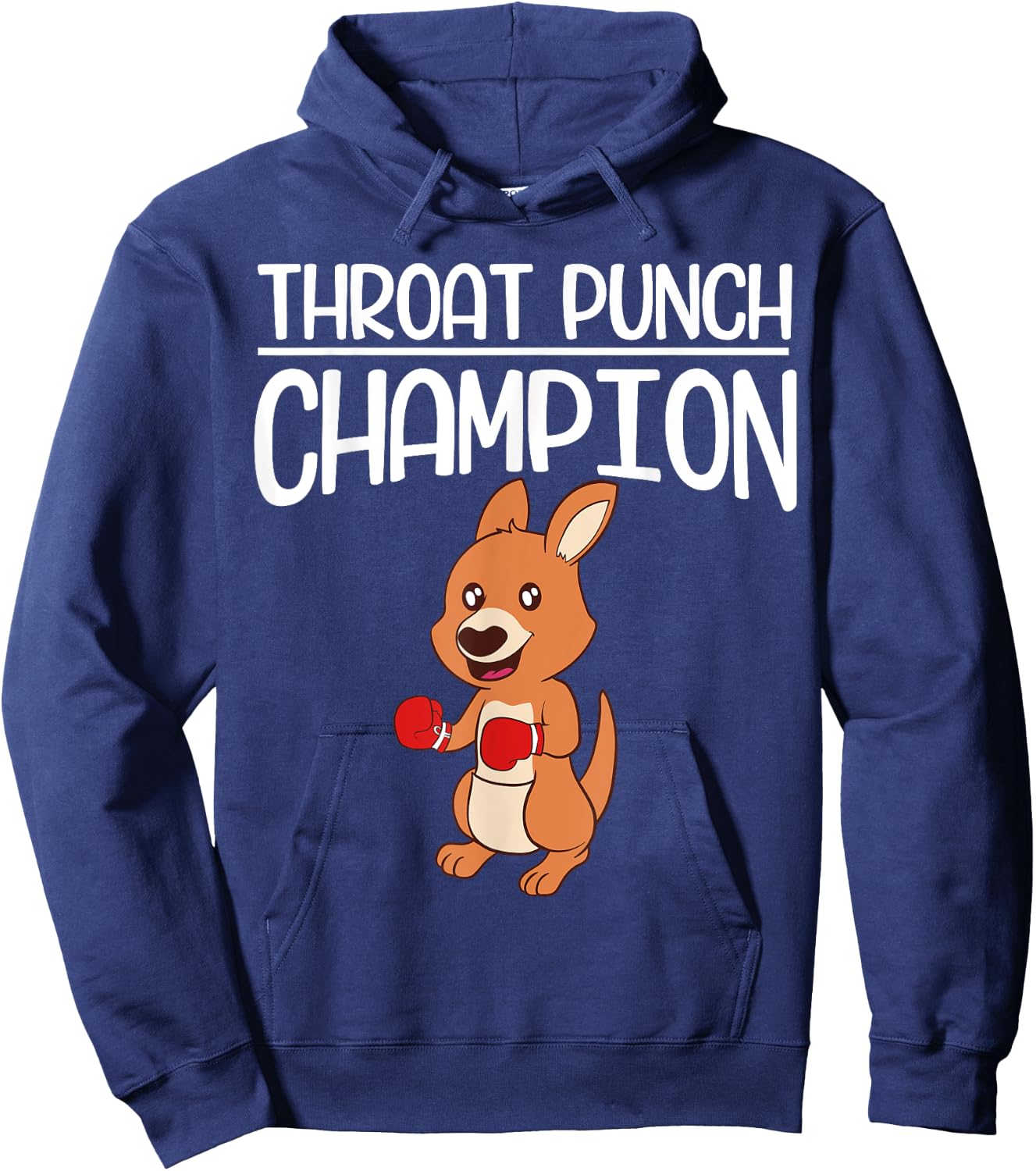 Kangaroo Throat Punch Champion Ring Hoodie - Hoodie | Navy