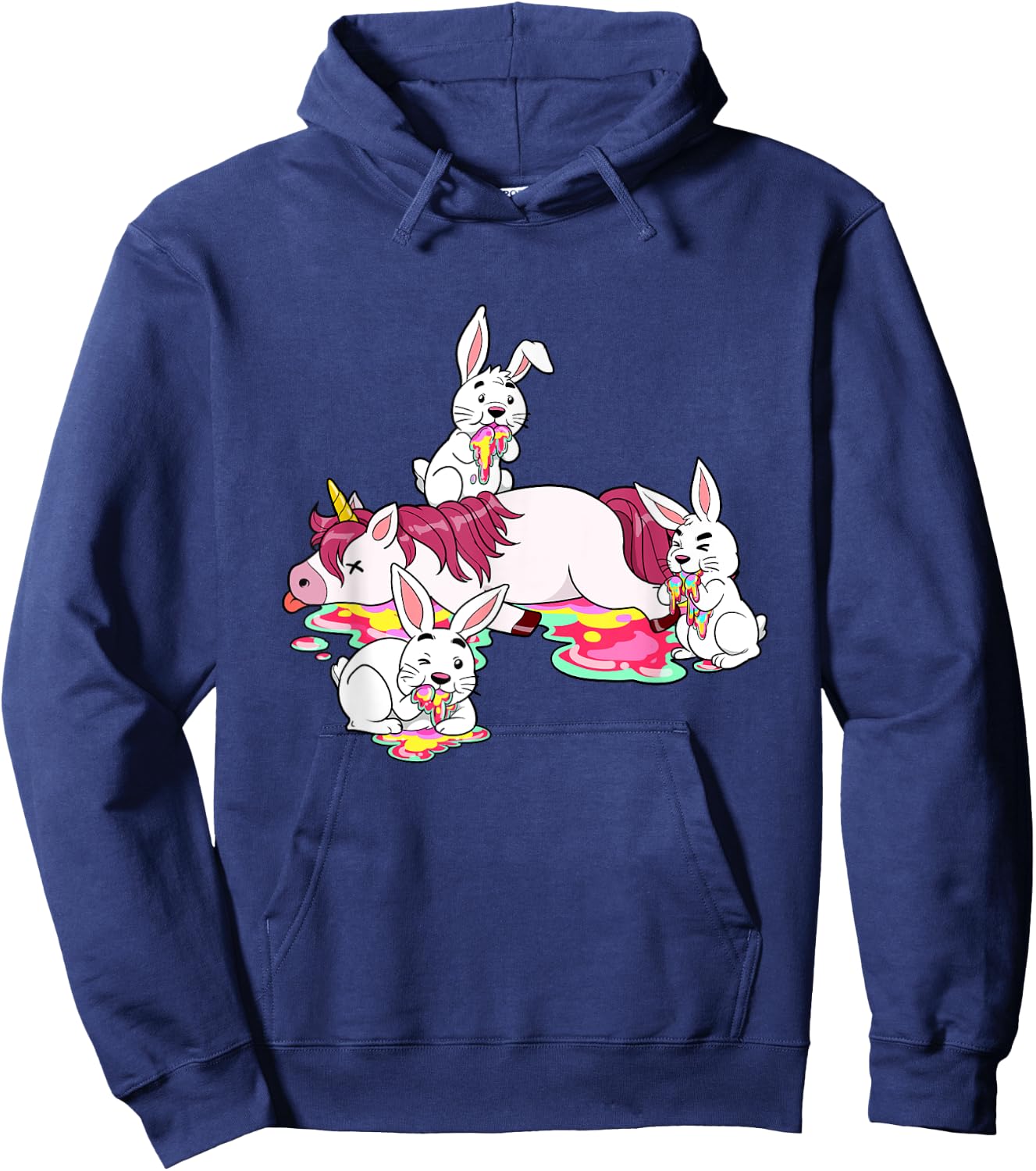 Unicorn Massacre Easter Bunny Killer Rabbit Hare Carnage Hoodie - Hoodie | Navy
