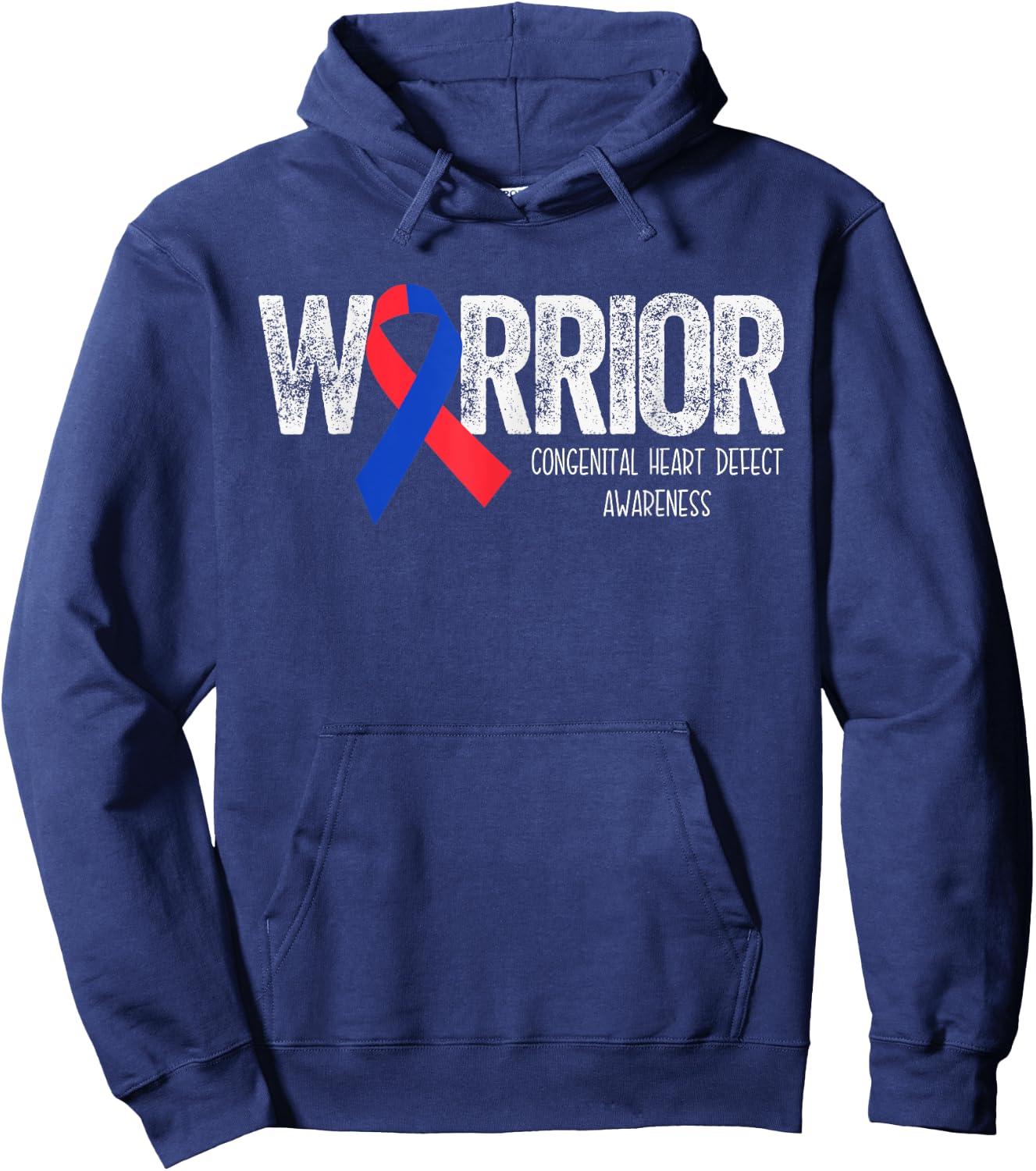 Warrior CHD Congenital Heart Defect Awareness Month Surgery Hoodie - Hoodie | Navy