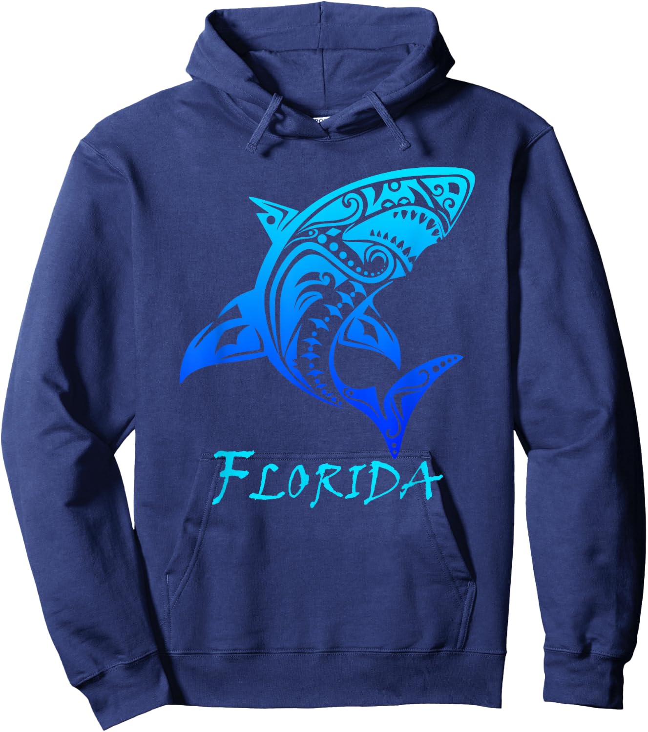 Florida Vacation Vintage Retro Shark Hoodie - Hoodie | Navy