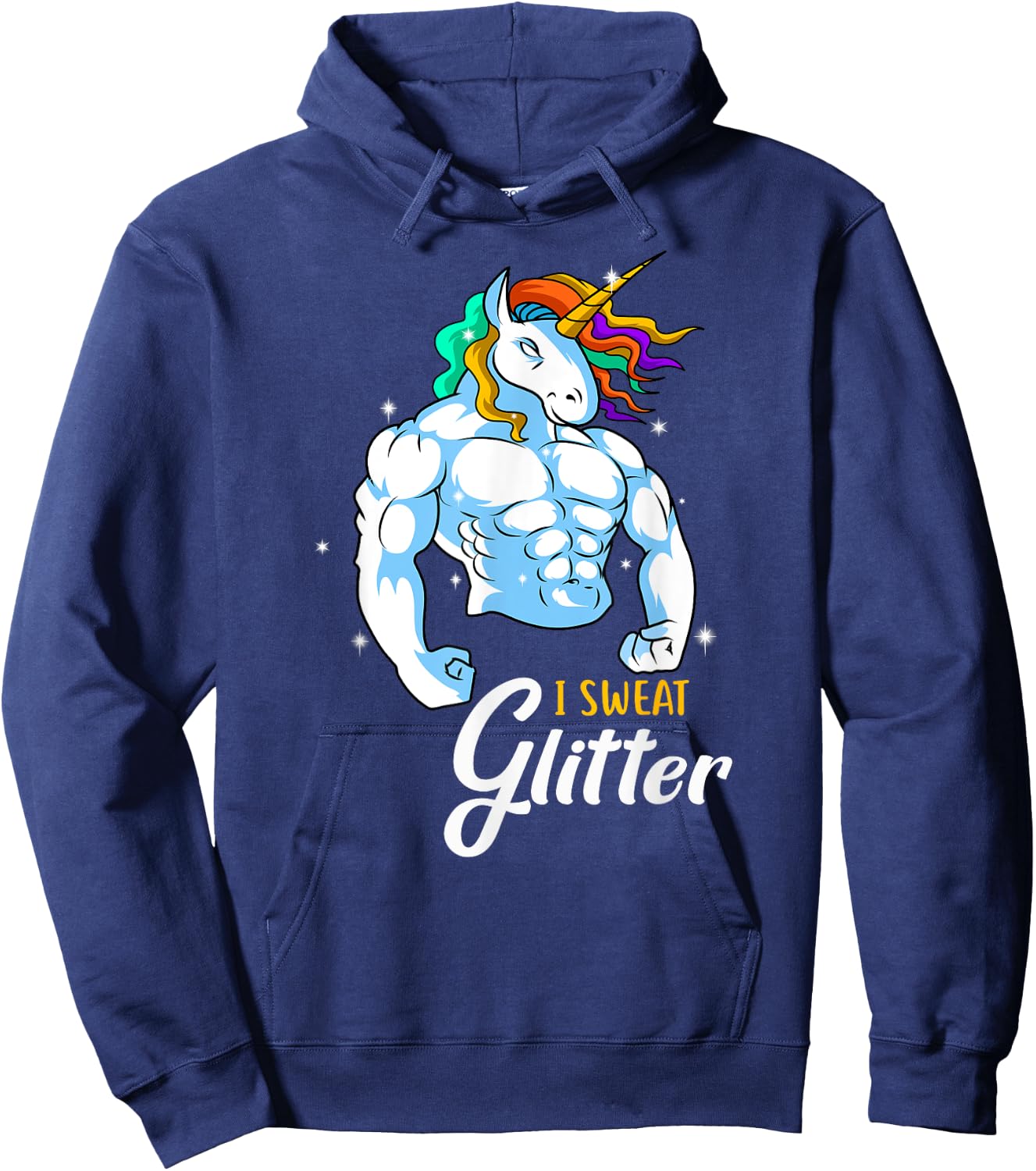 Weightlifing Barbell - Funny Workout Weightlifting Unicorn Hoodie - Hoodie | Navy