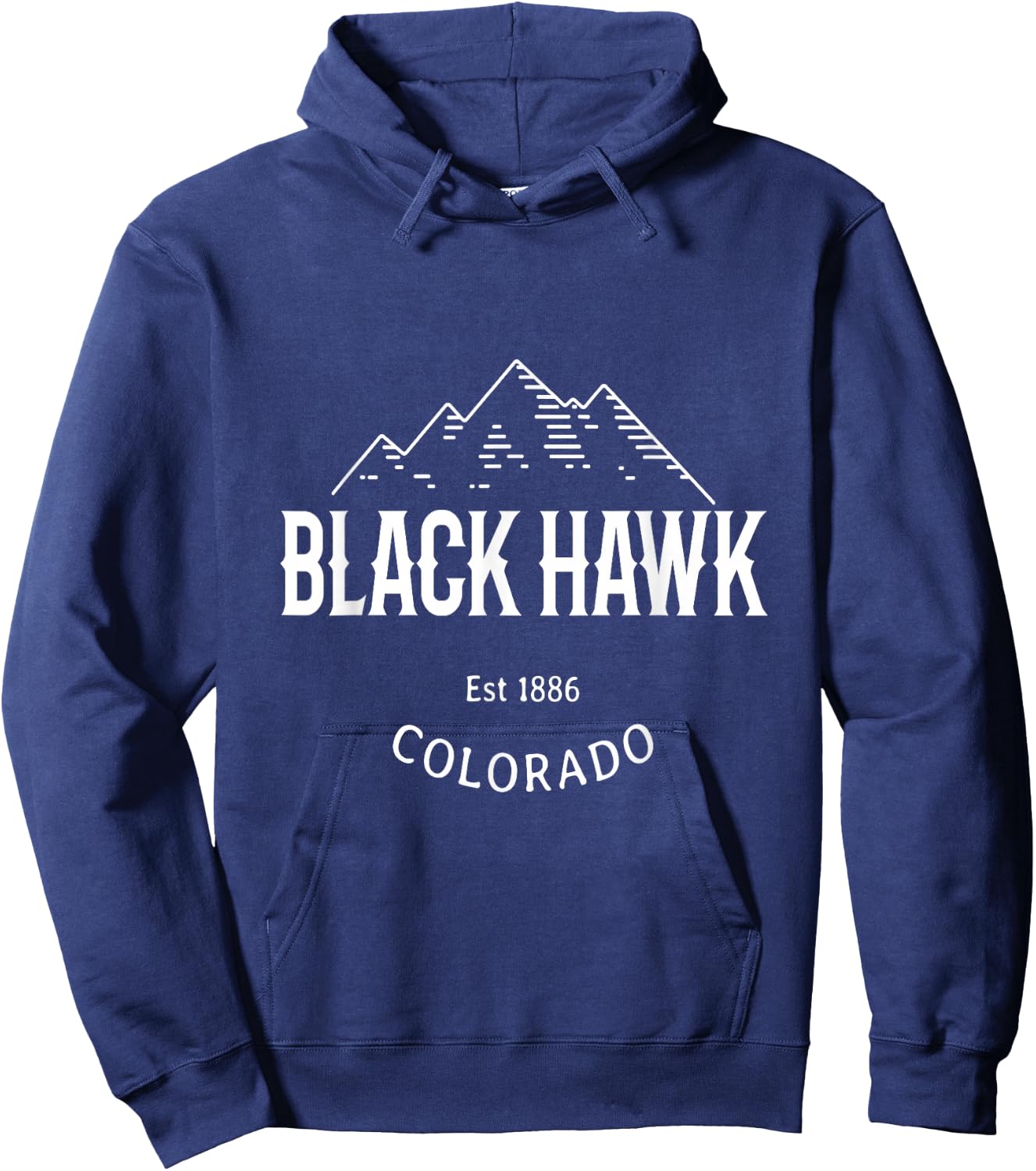 Retro Cool Black Hawk Colorado Rocky Mountains Novelty Art Hoodie - Hoodie | Navy
