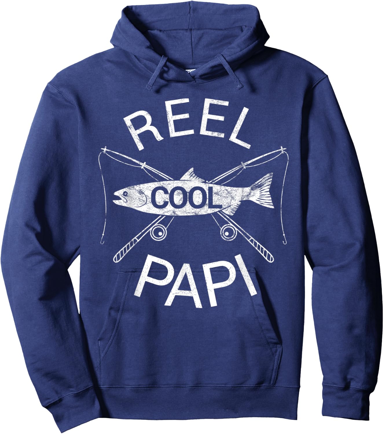 Papi Shirt Birthday Father's Day Fishing Fish Funny Humor Hoodie - Hoodie | Navy