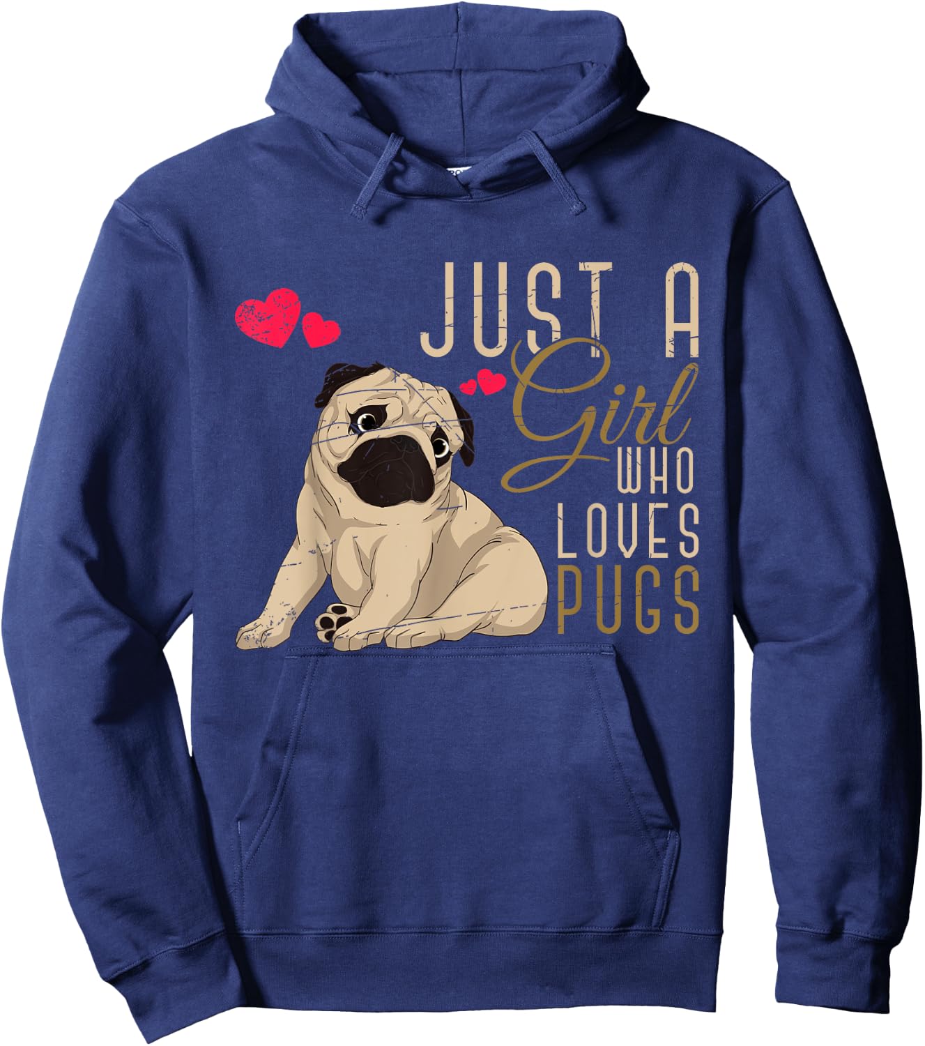 Cute Dog Owner Women Girls Pugs Lover Dog Animal Pug Hoodie - Hoodie | Navy