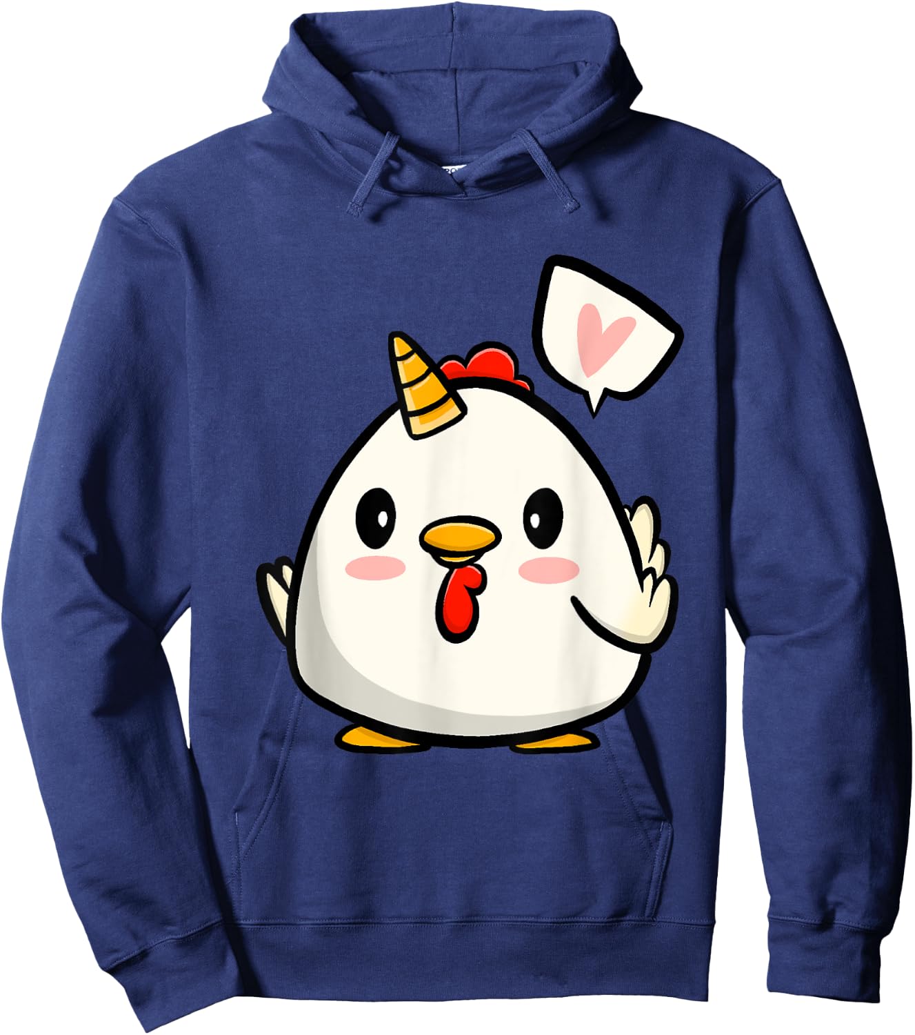 Funny Chicken Unicorn Lover Illustration Farmer Hoodie - Hoodie | Navy