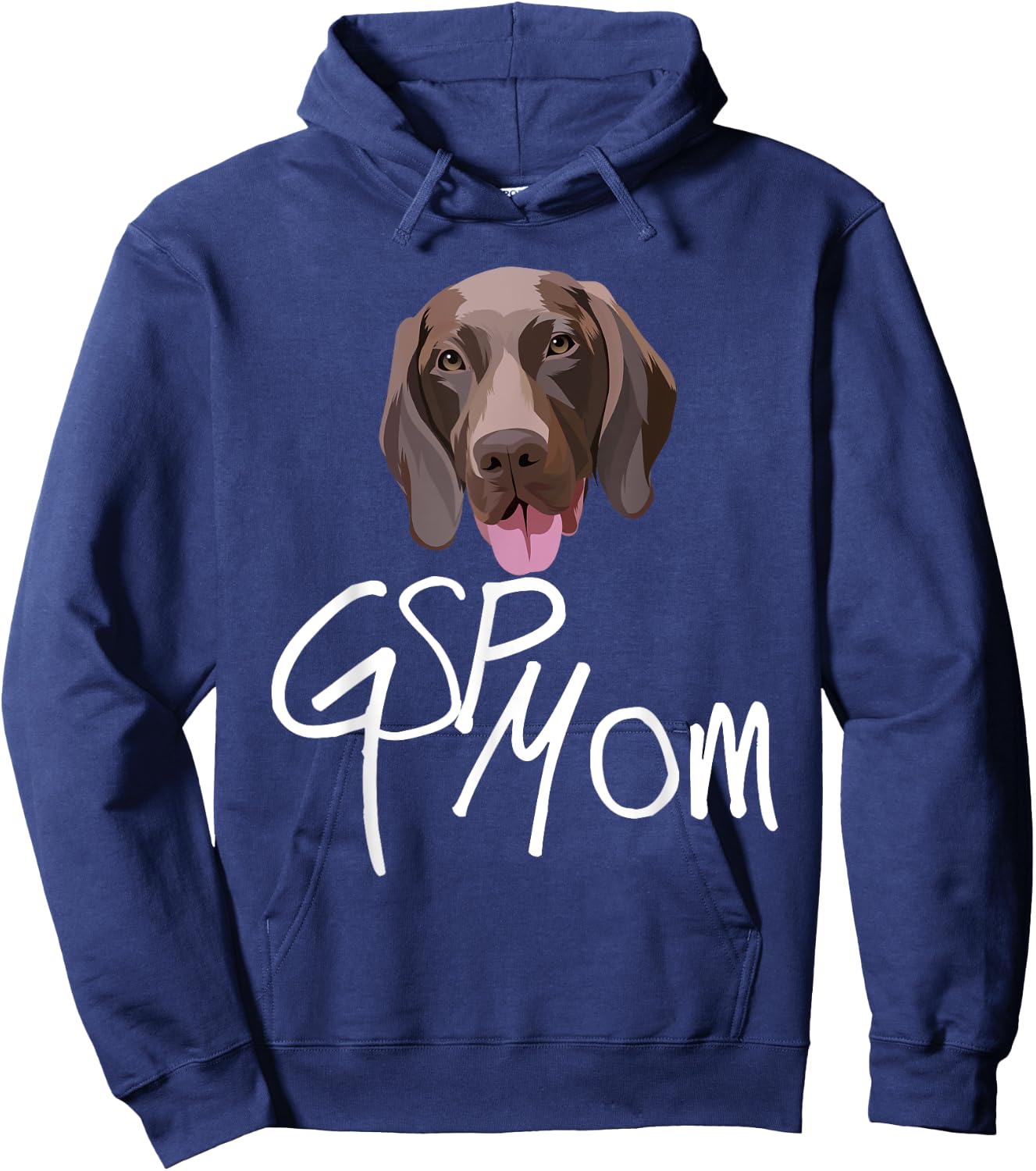 GSP Mom Dog with tongue funny illustration for bird dogs Hoodie - Hoodie | Navy