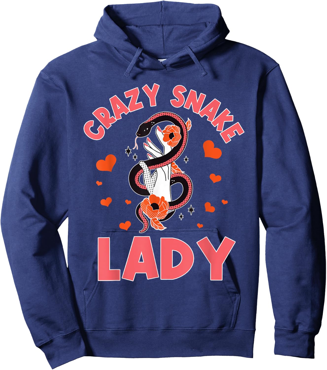 Crazy Snake Lady Snakes Reptile Girl Herpetologist Hoodie - Hoodie | Navy