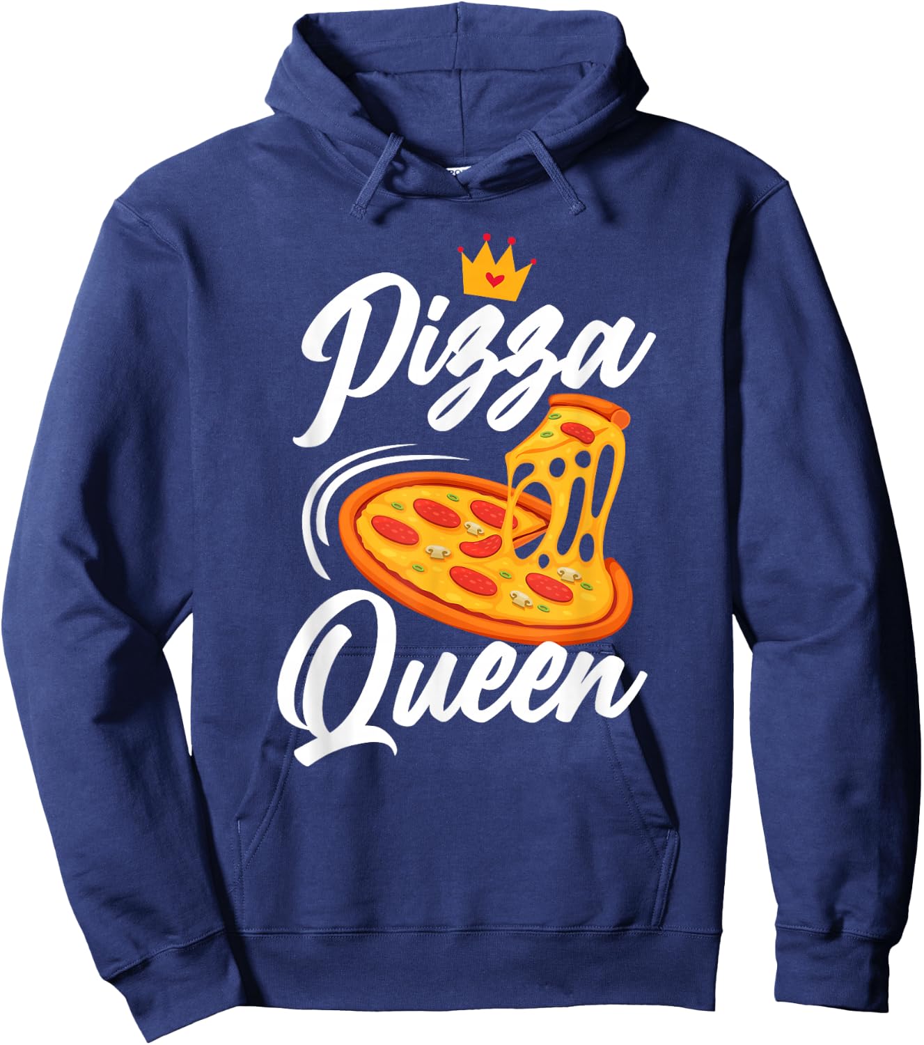Women Pizza Queen Girl Loves Pizza Funny Pizza Lover Hoodie - Hoodie | Navy