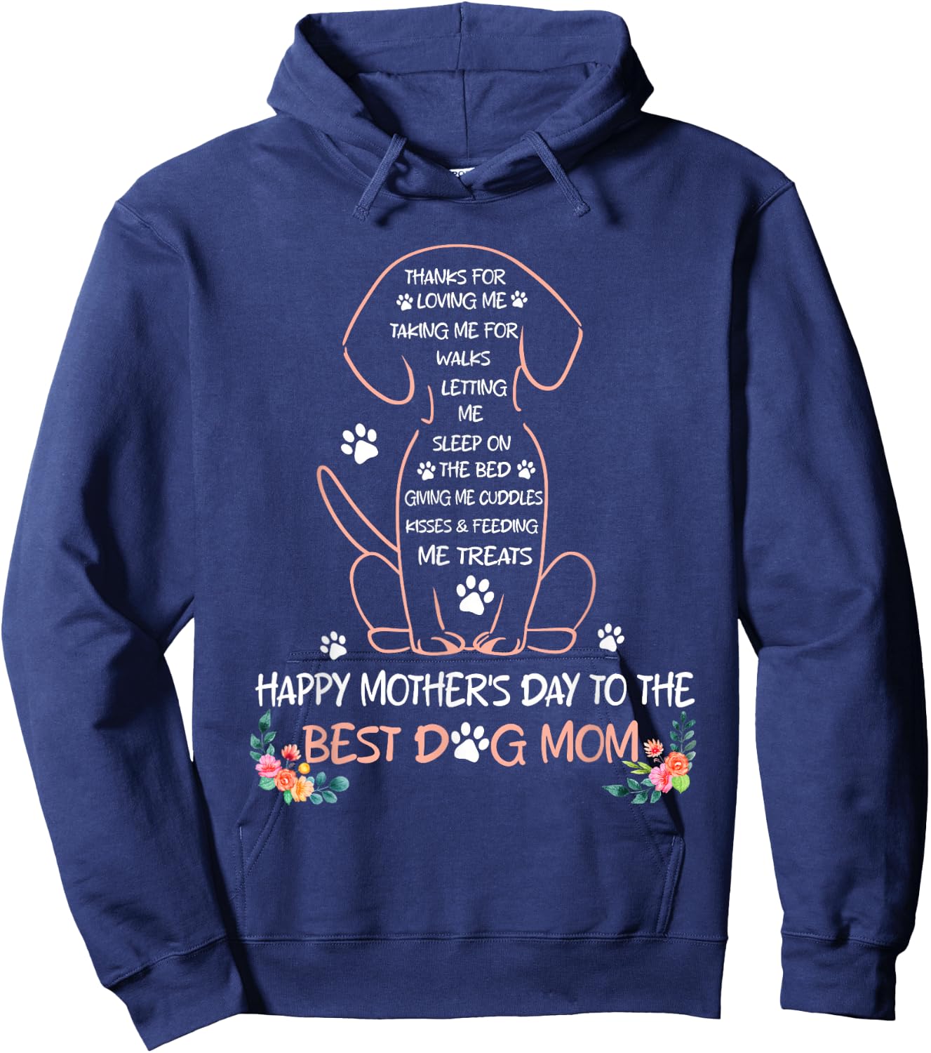 Happy Mother's Day to The Best Dog Mom Dog Lover Hoodie - Hoodie | Navy