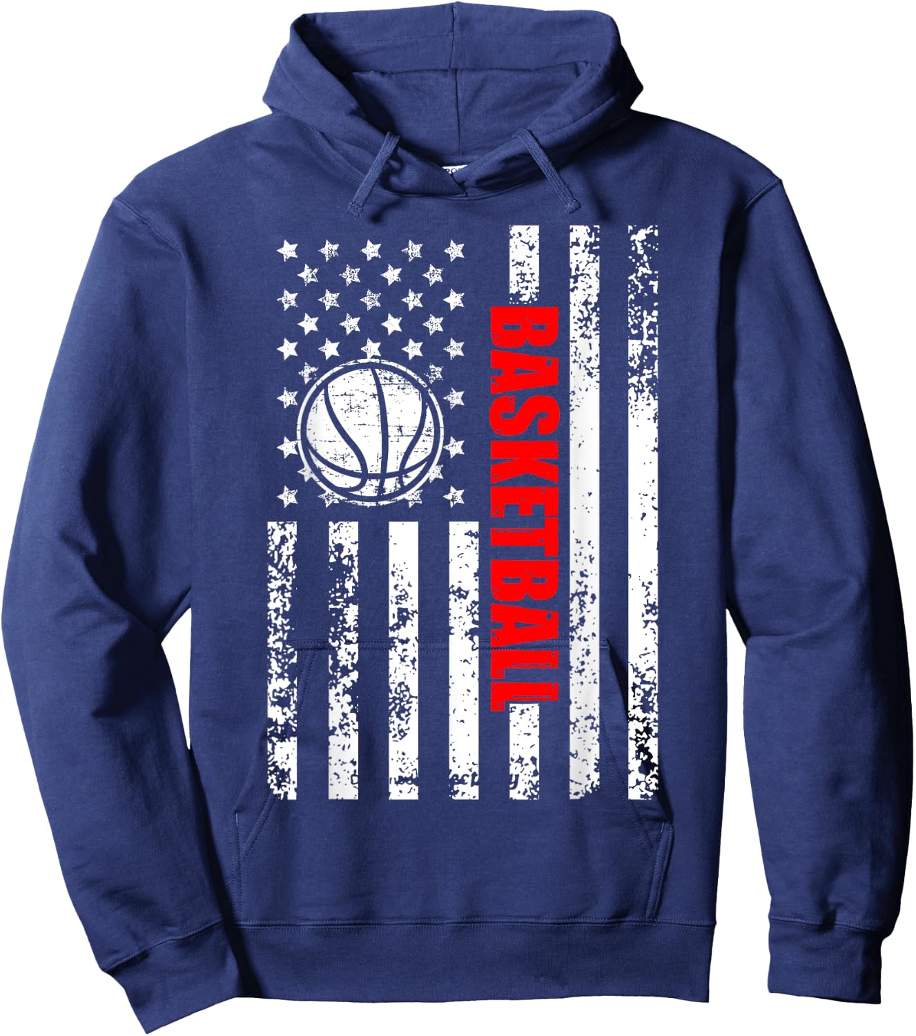 Patriotic US American Flag Basketball Hoodie - Hoodie | Navy