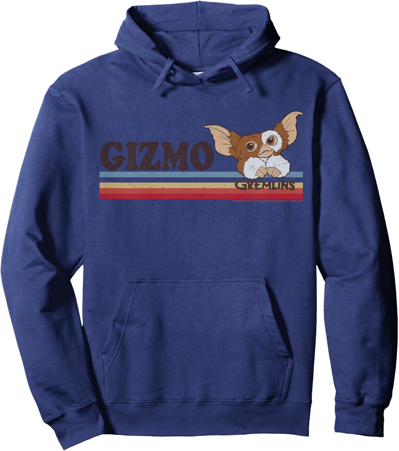 Kids Gremlins Gizmo Retro Stripes Hoodie - Hoodie | Navy