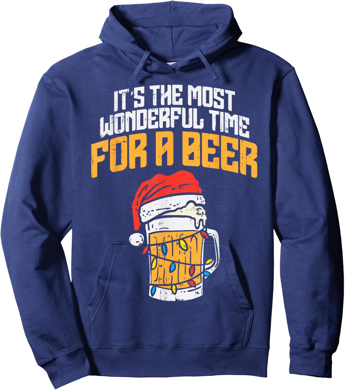 Its The Most Wonderful Time For A Beer Christmas Lover PJ Hoodie - Hoodie | Navy