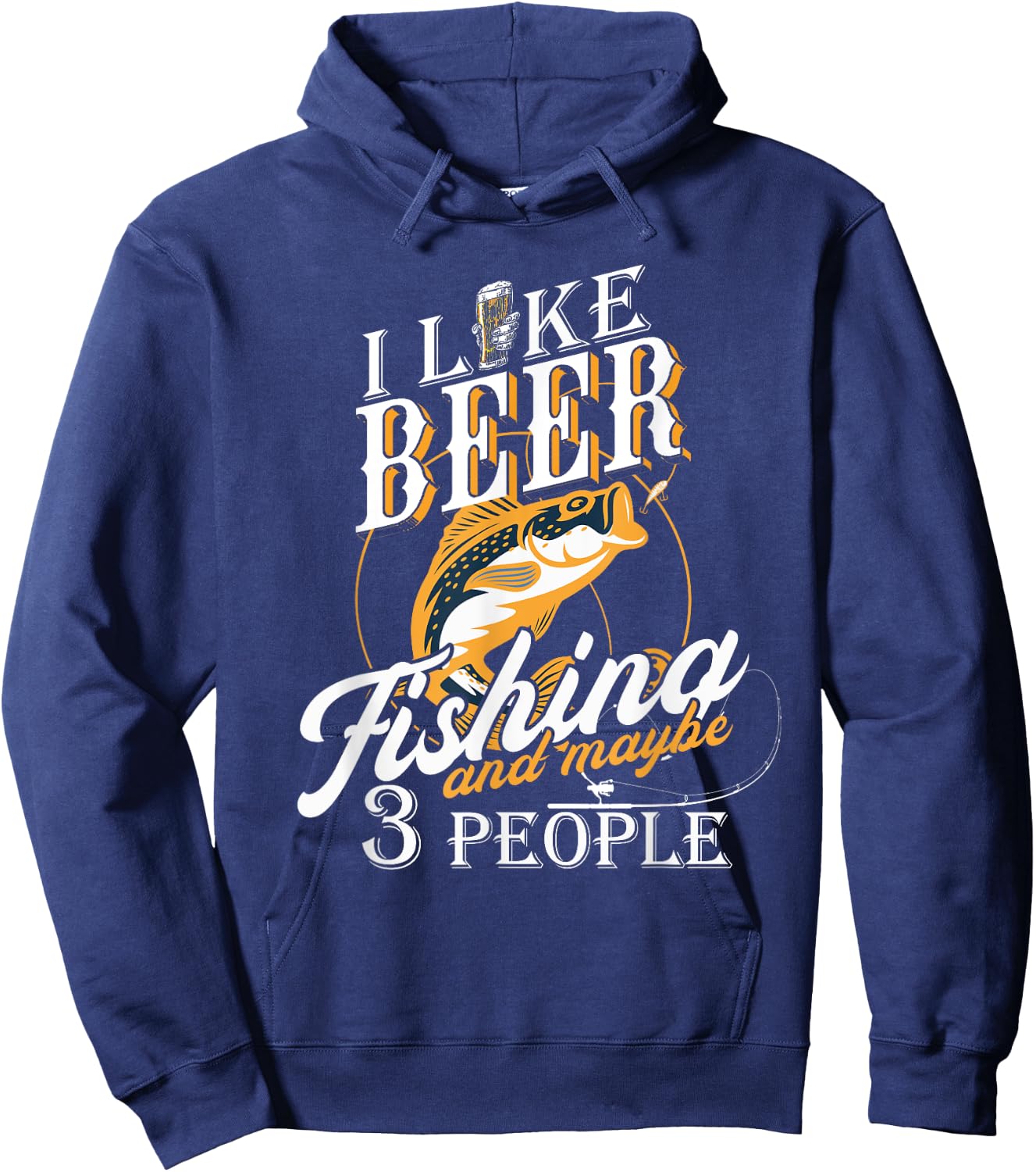 Funny Fishing - Beer Lover - I Like Beer Fishing Hoodie - Hoodie | Navy