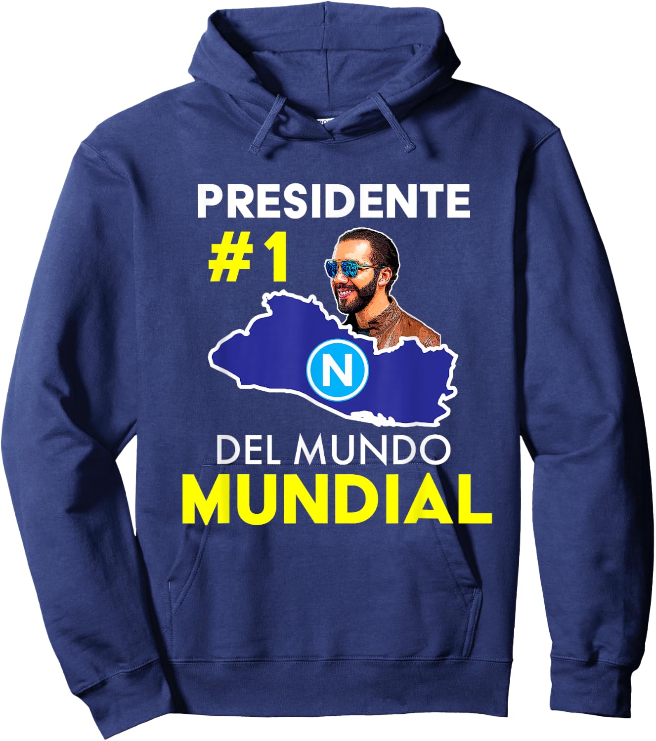 Presidente # 1 del Mundo Mundial, Nayib Bukele, El Salvador Hoodie - Hoodie | Navy