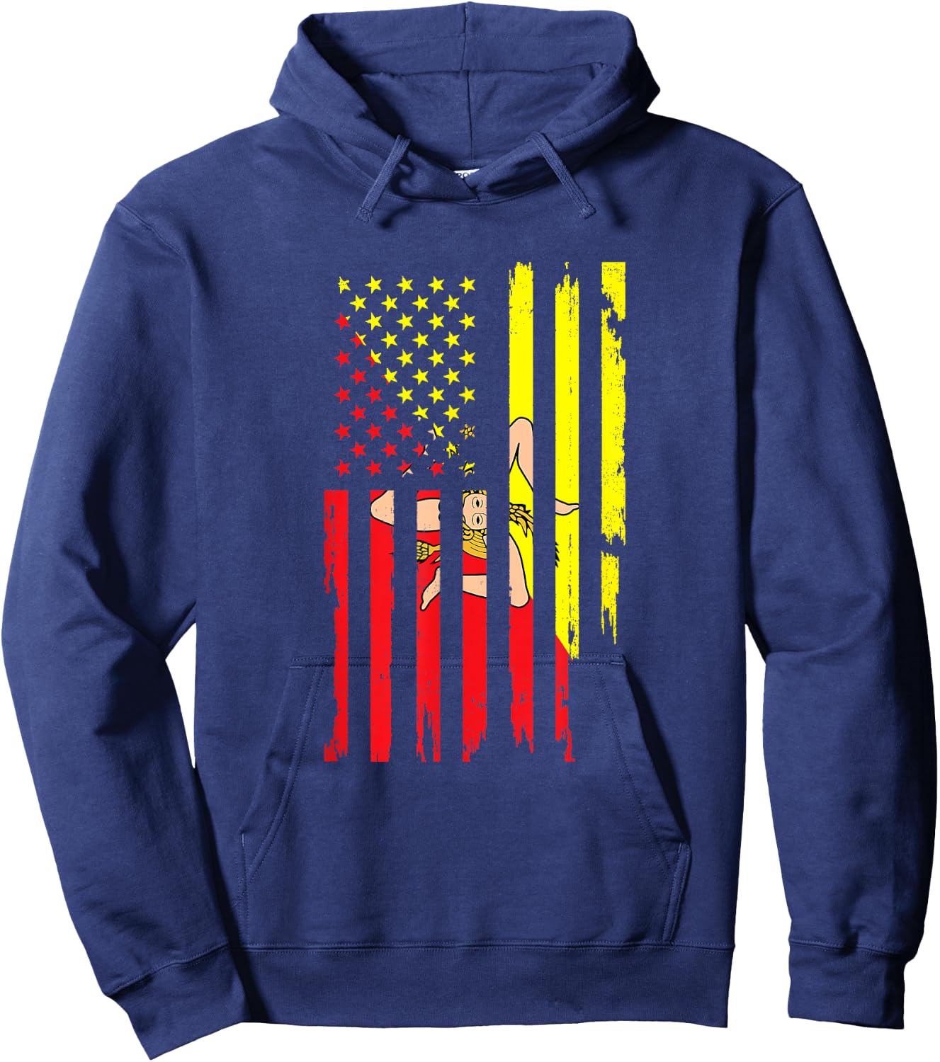 Sicilian American Flag of Sicily USA Sicilian Heritage Flag Women Kids Men Hoodie - Hoodie | Navy