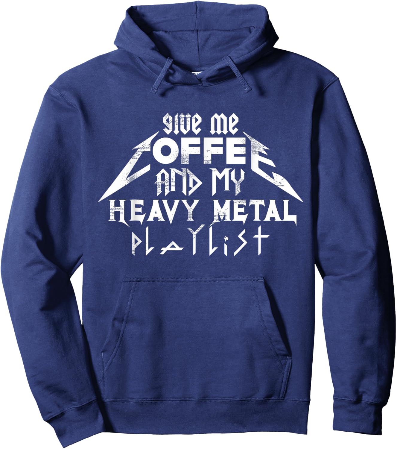 Coffee And Heavy Metal Music Hoodie - Hoodie | Navy