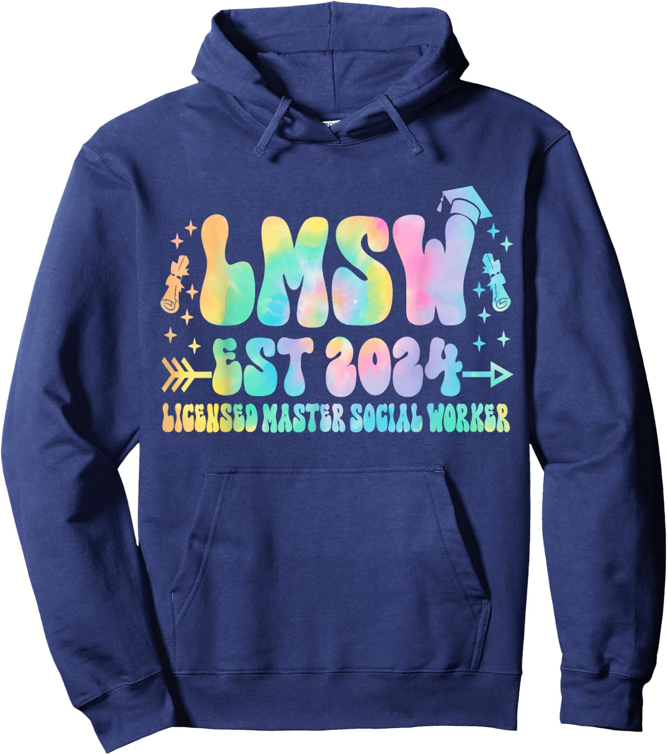Licensed Master Social Worker Graduation LMSW est 2024 Women Hoodie - Hoodie | Navy