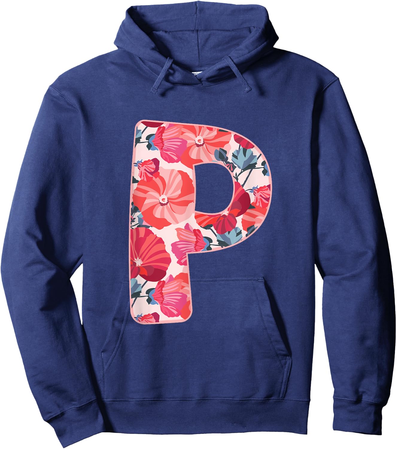 Letter P Alphabet First Name Consonant Flower Garden Gift Hoodie - Hoodie | Navy