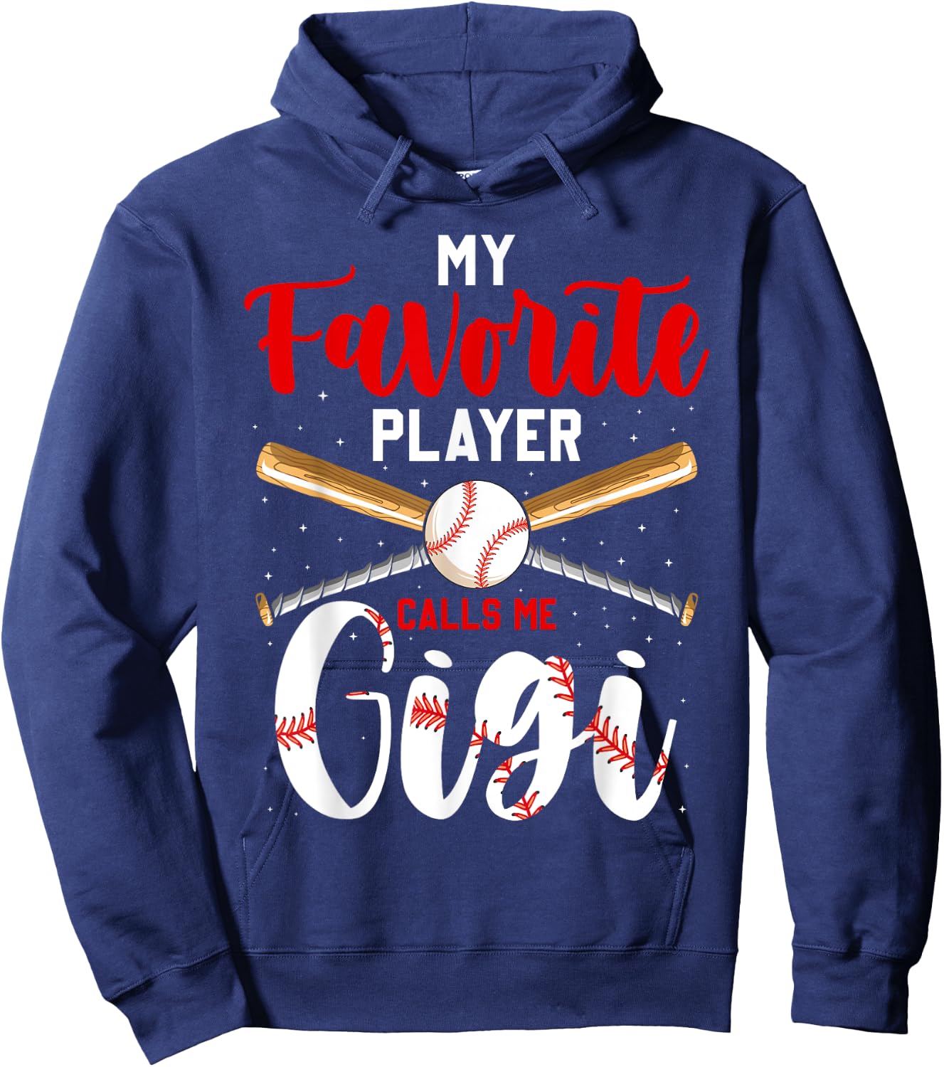 Baseball My Favorite Player Calls Me Gigi Heart Grandma Hoodie - Hoodie | Navy