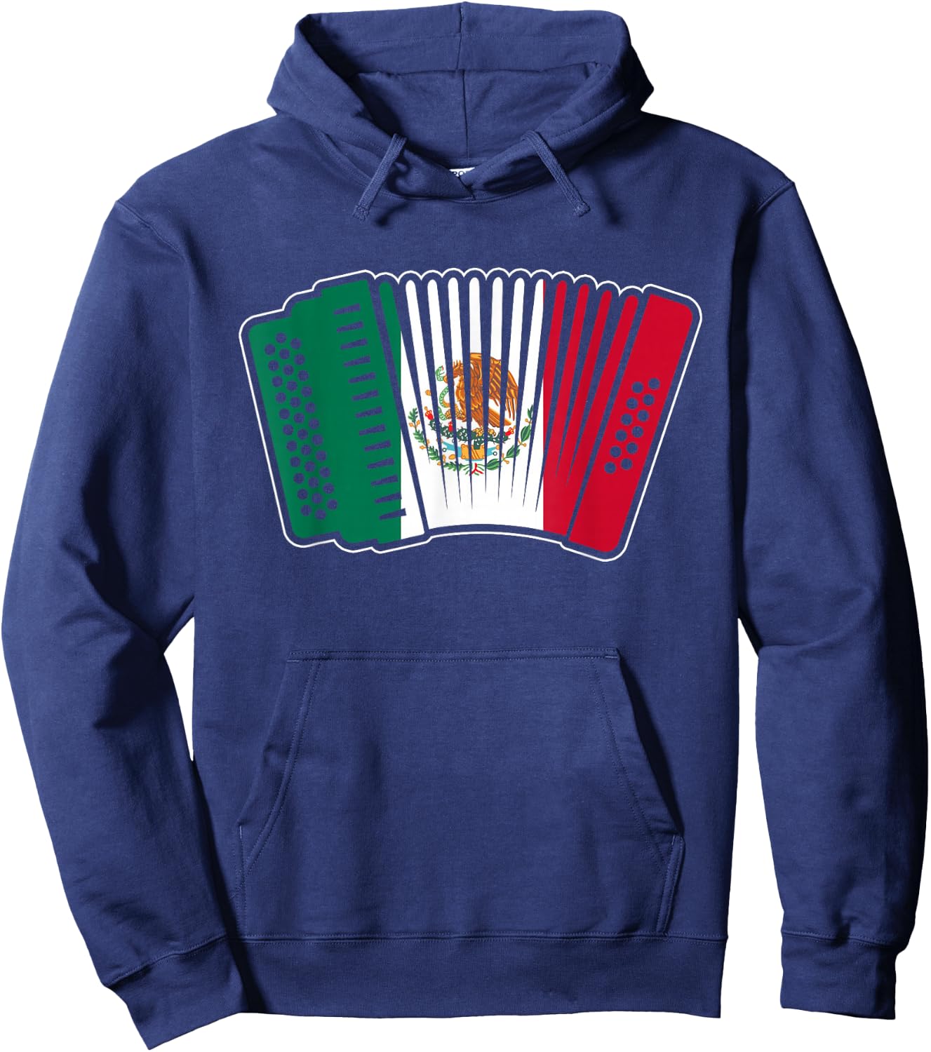 Mexican Flag Accordion Proud Norteño Music Player Hoodie - Hoodie | Navy