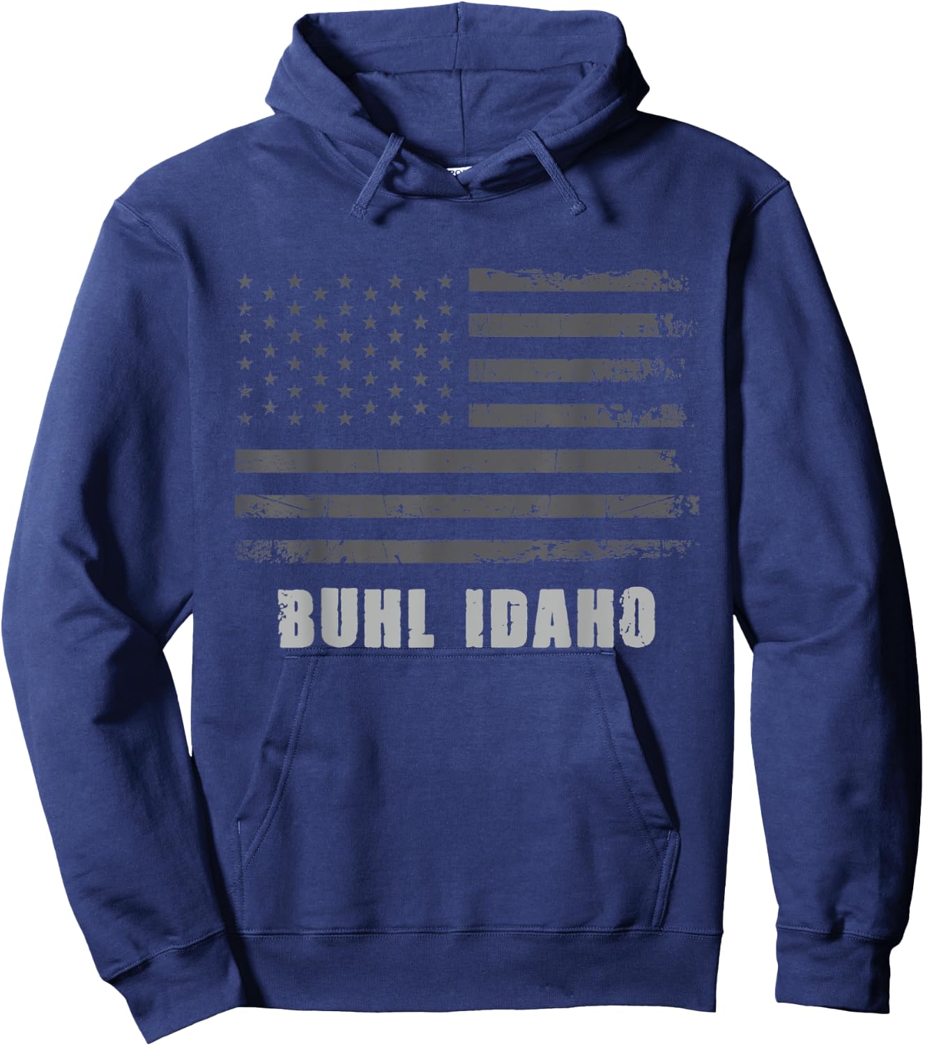 American Flag Buhl, Idaho USA Patriotic Souvenir Hoodie - Hoodie | Navy