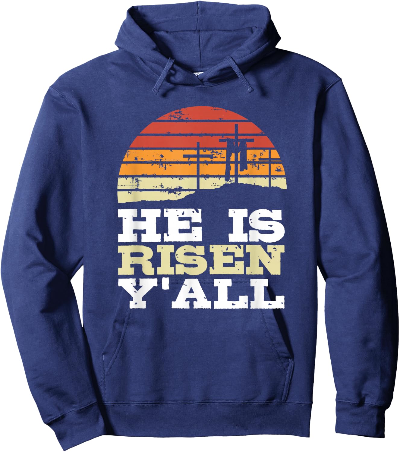 He Is Risen Y'all Jesus Happy Easter Christian Faith Cute Hoodie - Hoodie | Navy