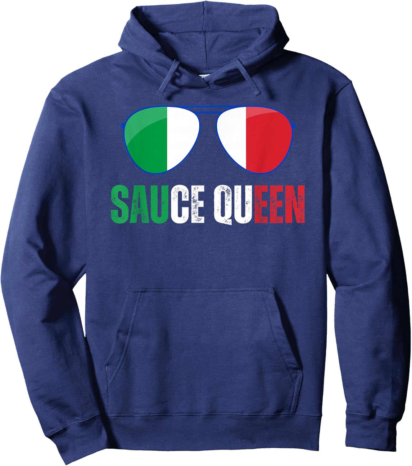 Funny Sauce Queen Italian Saying Italy Flag Cooking Nona Hoodie - Hoodie | Navy