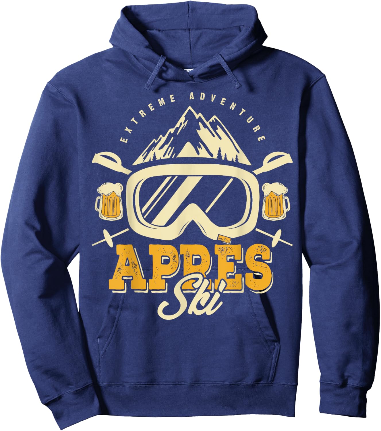 Apres Ski Party Outfit, Beer & Drinks After Skiing,Mountains Hoodie - Hoodie | Navy