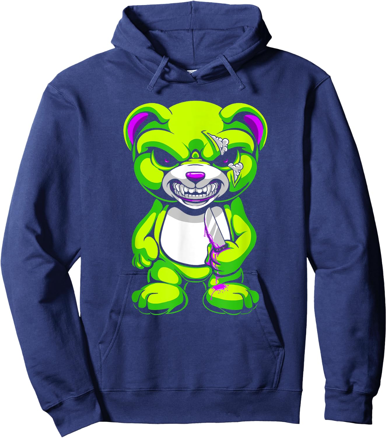 Pastel Goth Teddy Bear Shirt Halloween Bear Horror Hoodie - Hoodie | Navy