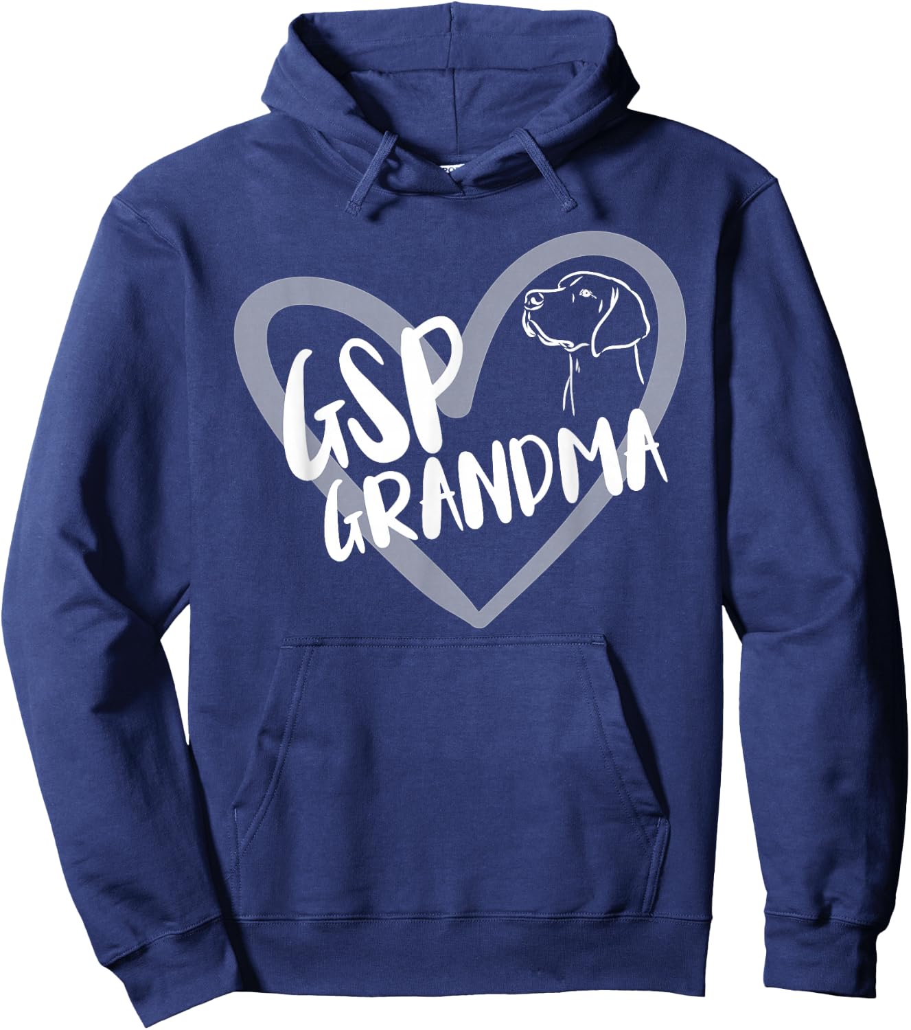GSP Grandma Heart German Shorthaired Pointer Dog Lover Hoodie - Hoodie | Navy