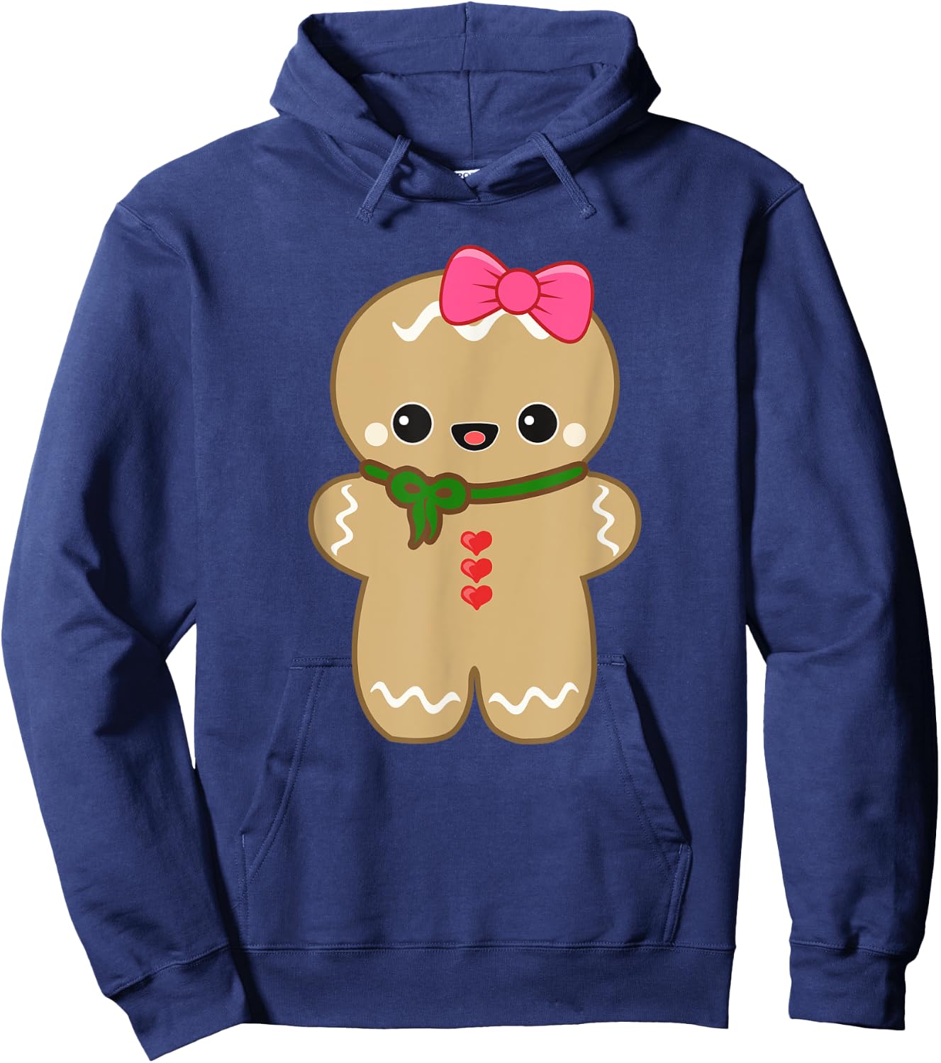 Funny Gingerbread Man Christmas Women & Girl Hoodie - Hoodie | Navy