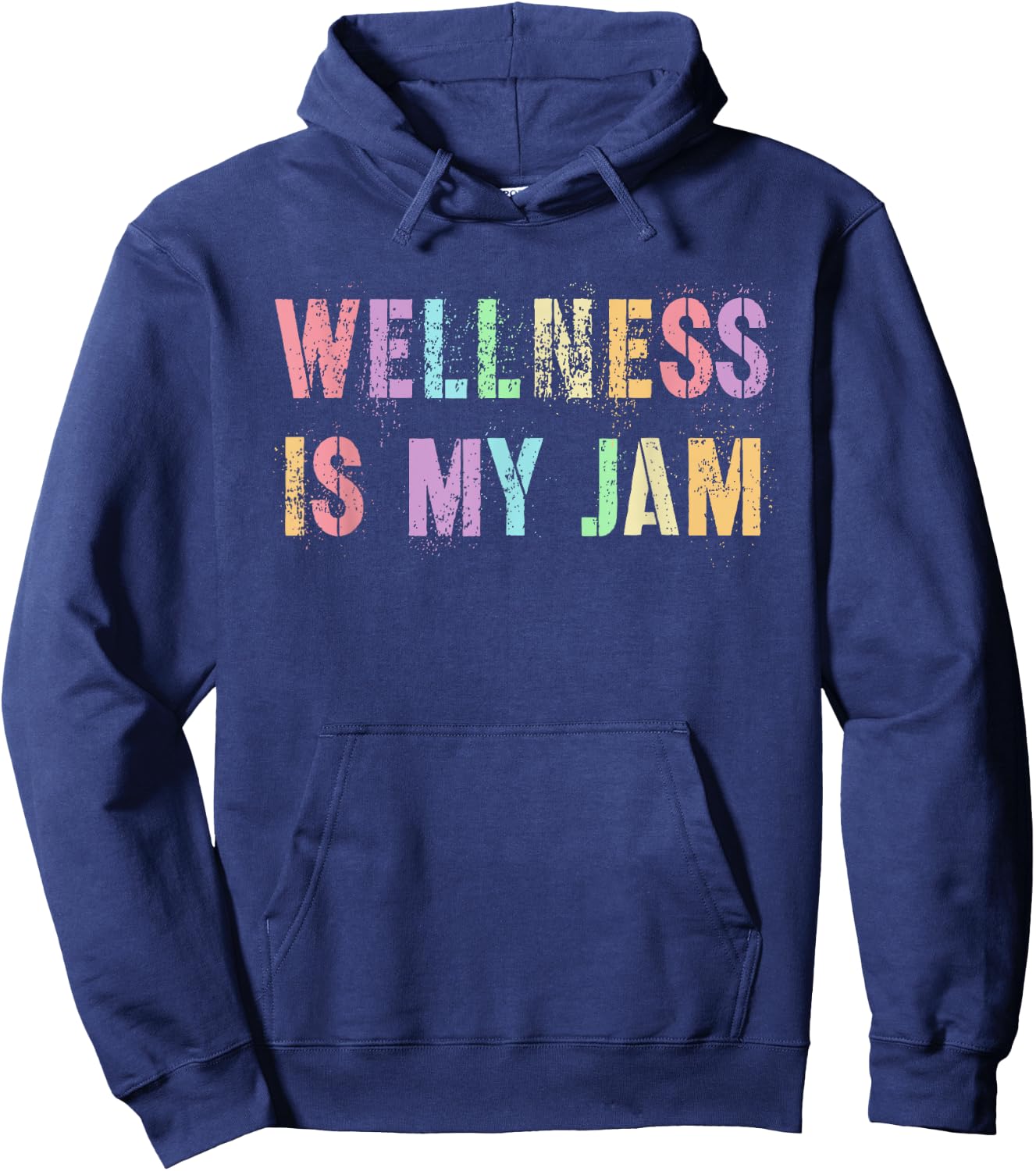 Funny WELLNESS IS MY JAM Health Guy Nurse Trainer Life Yoga Hoodie - Hoodie | Navy