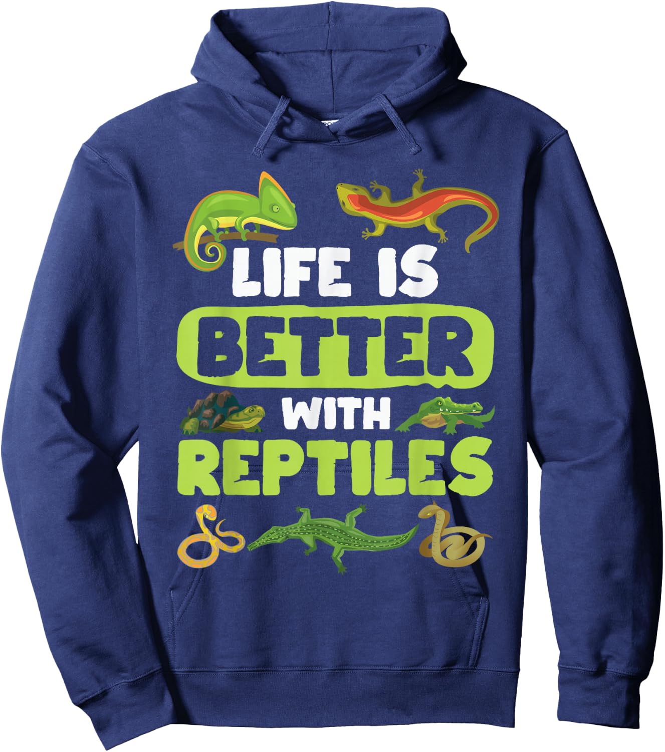 Life is Better with Reptile Reptile Lovers Hoodie - Hoodie | Navy