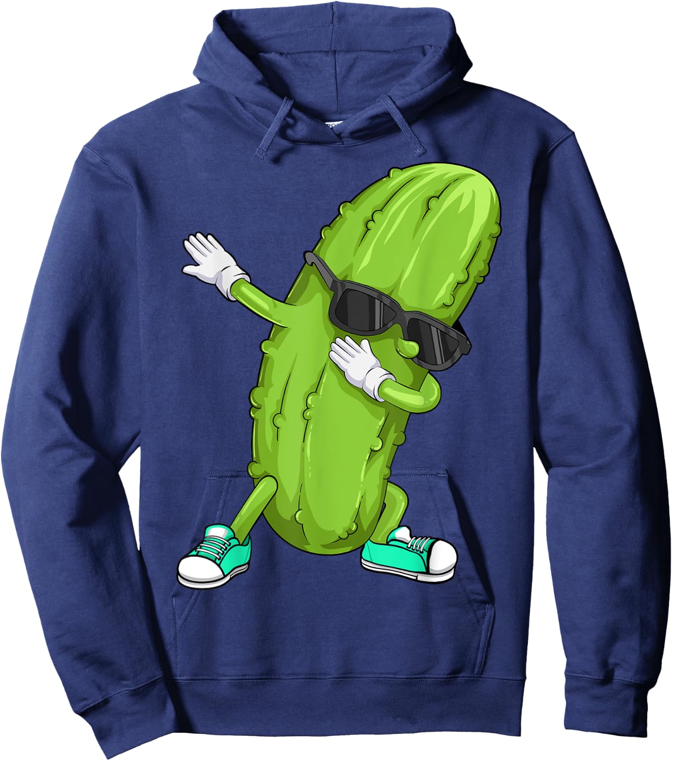 Funny Dabbing Pickle Gift | Cute Dancing Cucumber Men Women Hoodie - Hoodie | Navy