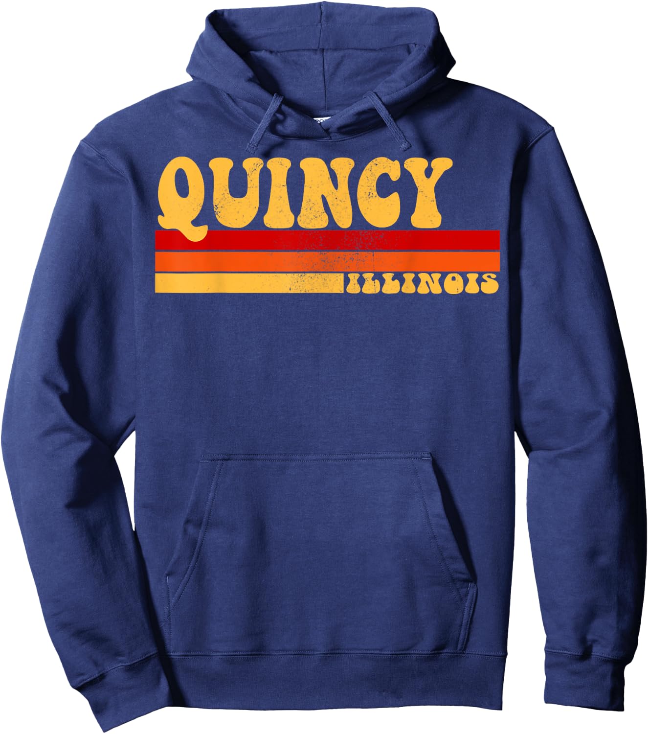 QUINCY Illinois City Vintage Roots Retro Design 70s 80s Hoodie - Hoodie | Navy