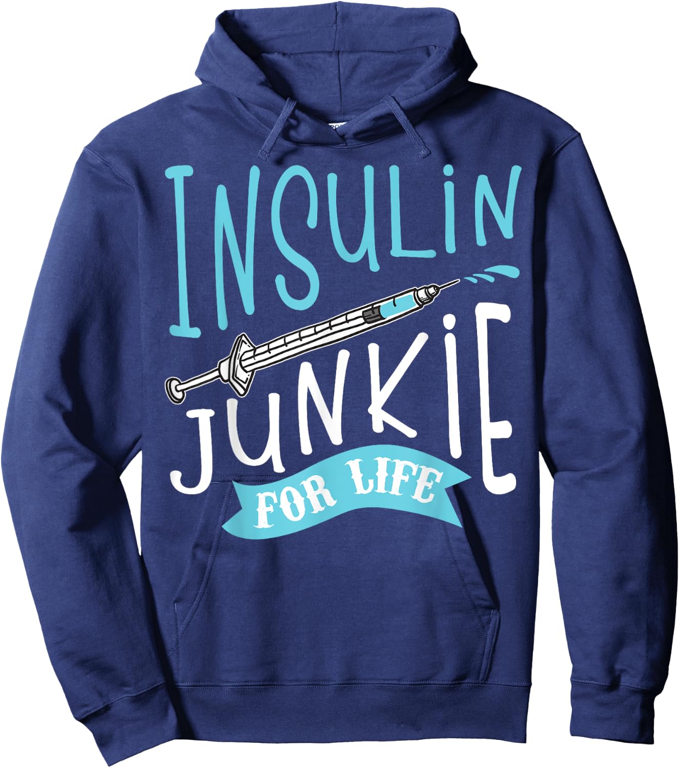 Cool Insulin Junkie Funny Diabetes Awareness Gift Men Women Hoodie - Hoodie | Navy