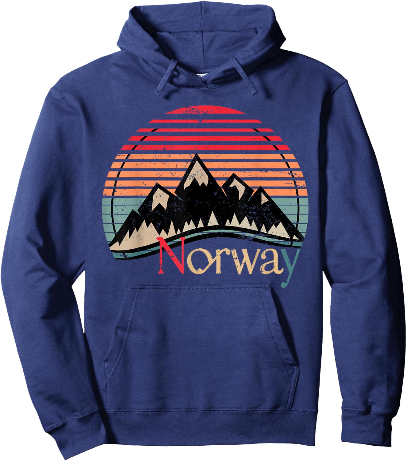 Norway Flag Norwegian Pride -Adults Black Short Sleeve Hoodie - Hoodie | Navy